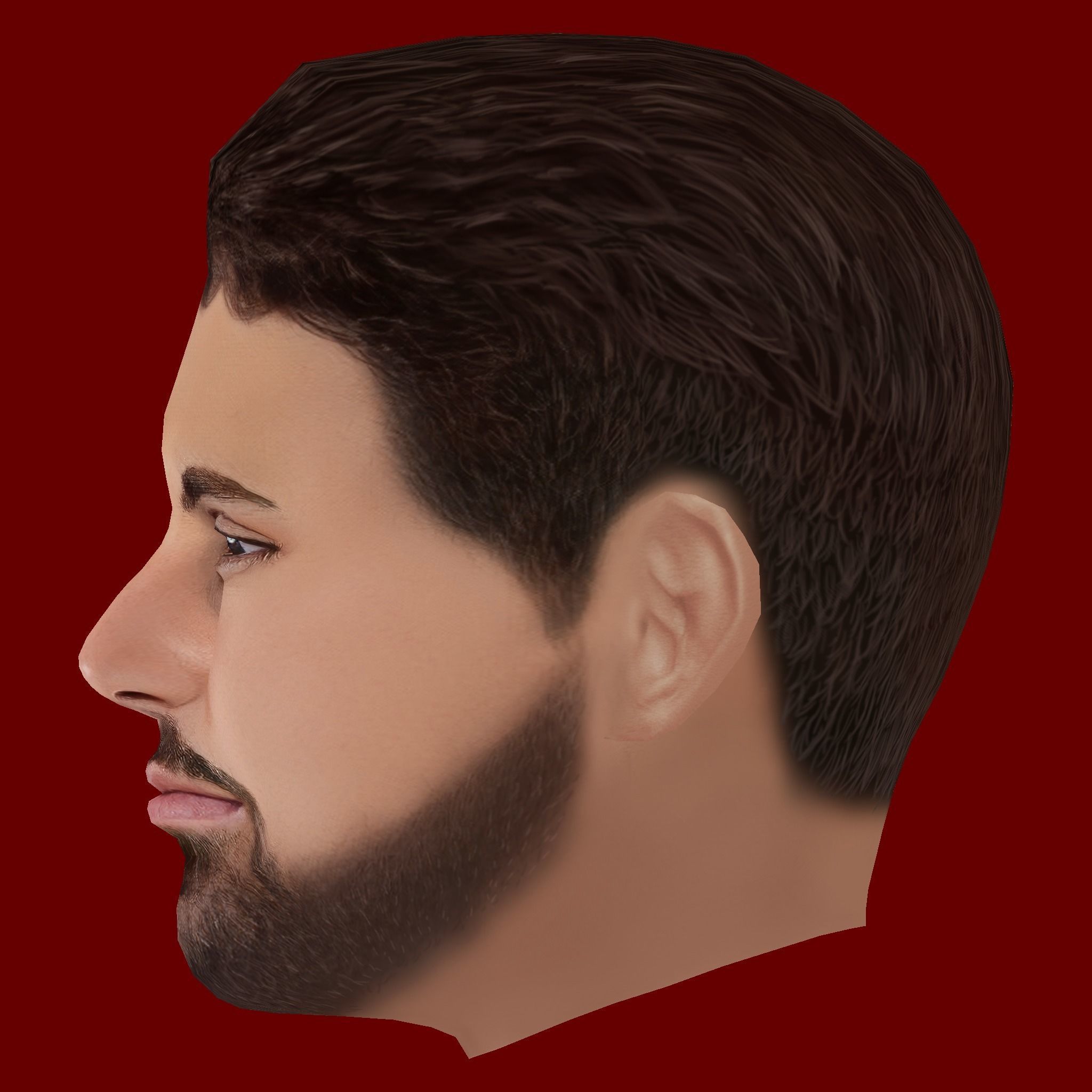 Josko Gvardiol Head - Low poly head for game Low-poly 3D model_2