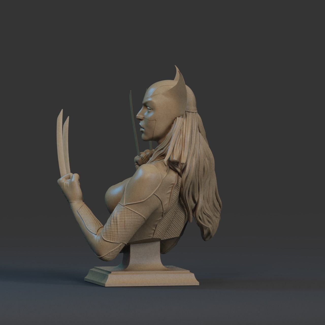 x-23 Bust 3D Print 3D print model_3