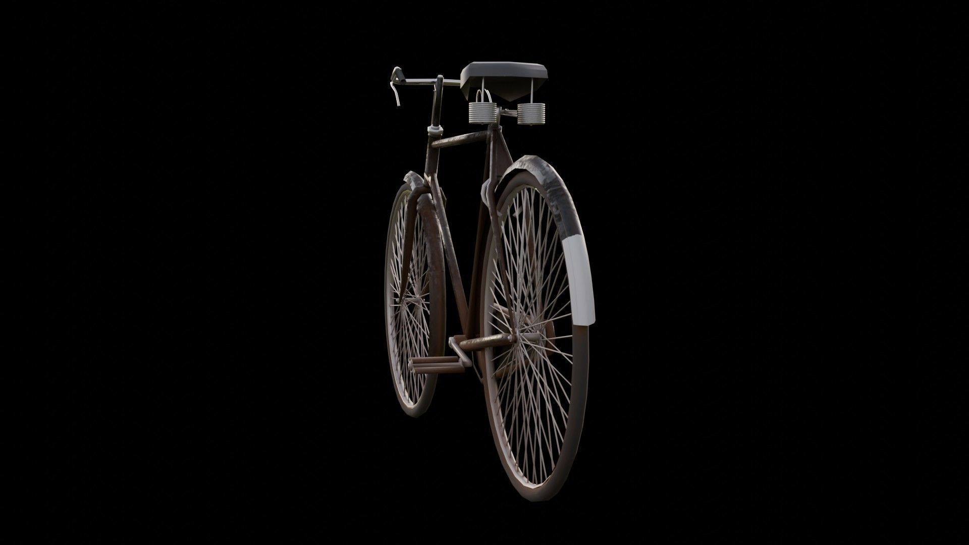 Old Indian bicycle  Low-poly 3D model_6