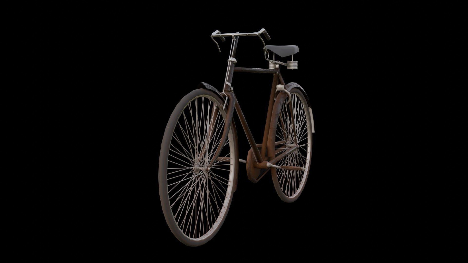 Old Indian bicycle  Low-poly 3D model_3