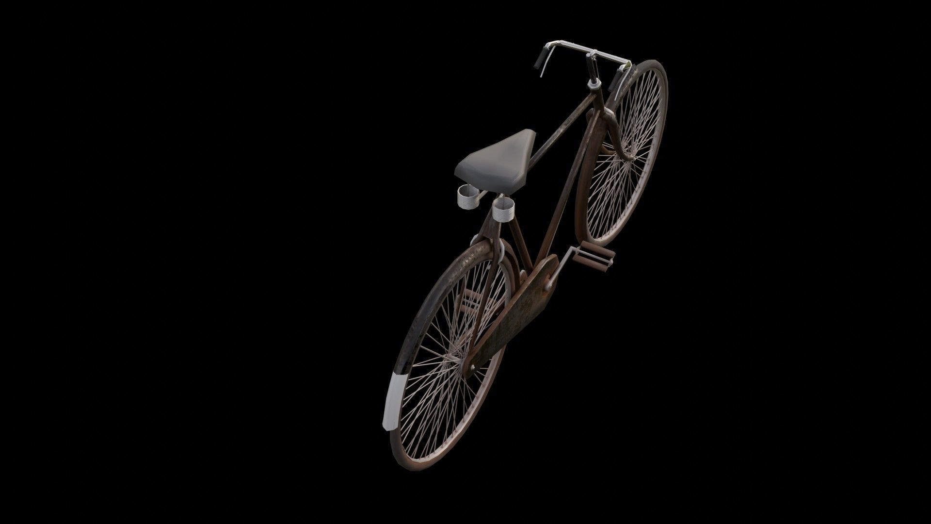 Old Indian bicycle  Low-poly 3D model_8