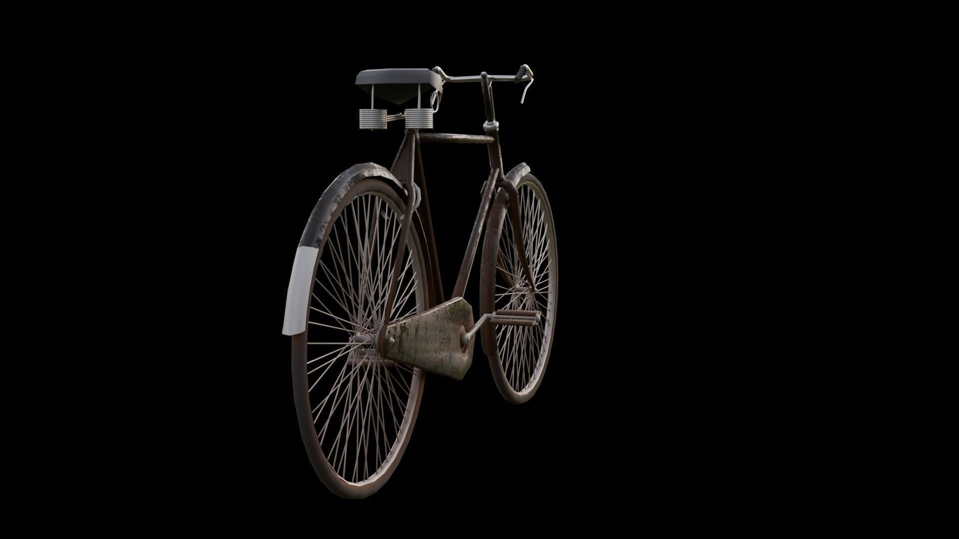 Old Indian bicycle  Low-poly 3D model_7