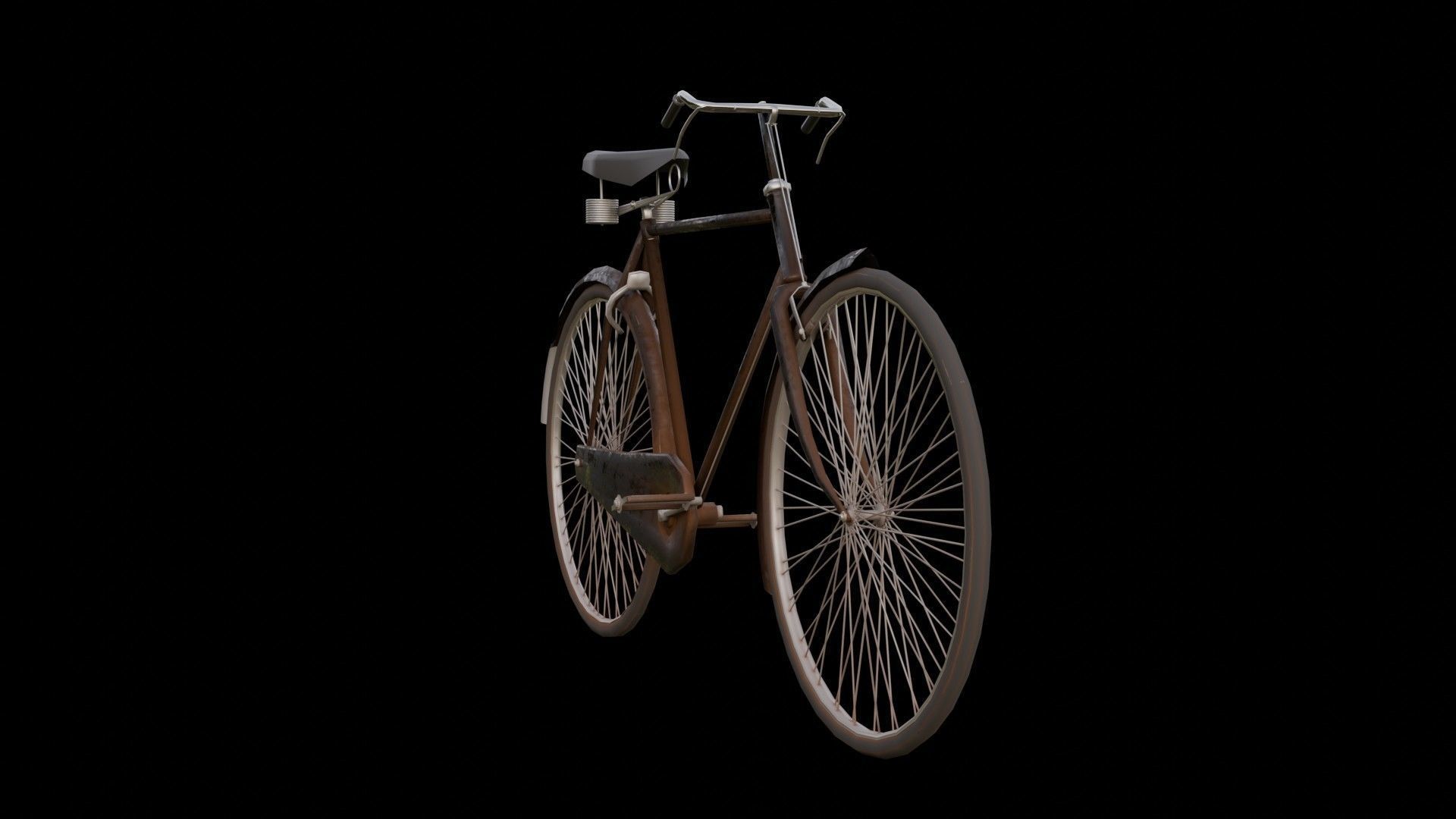 Old Indian bicycle  Low-poly 3D model_1