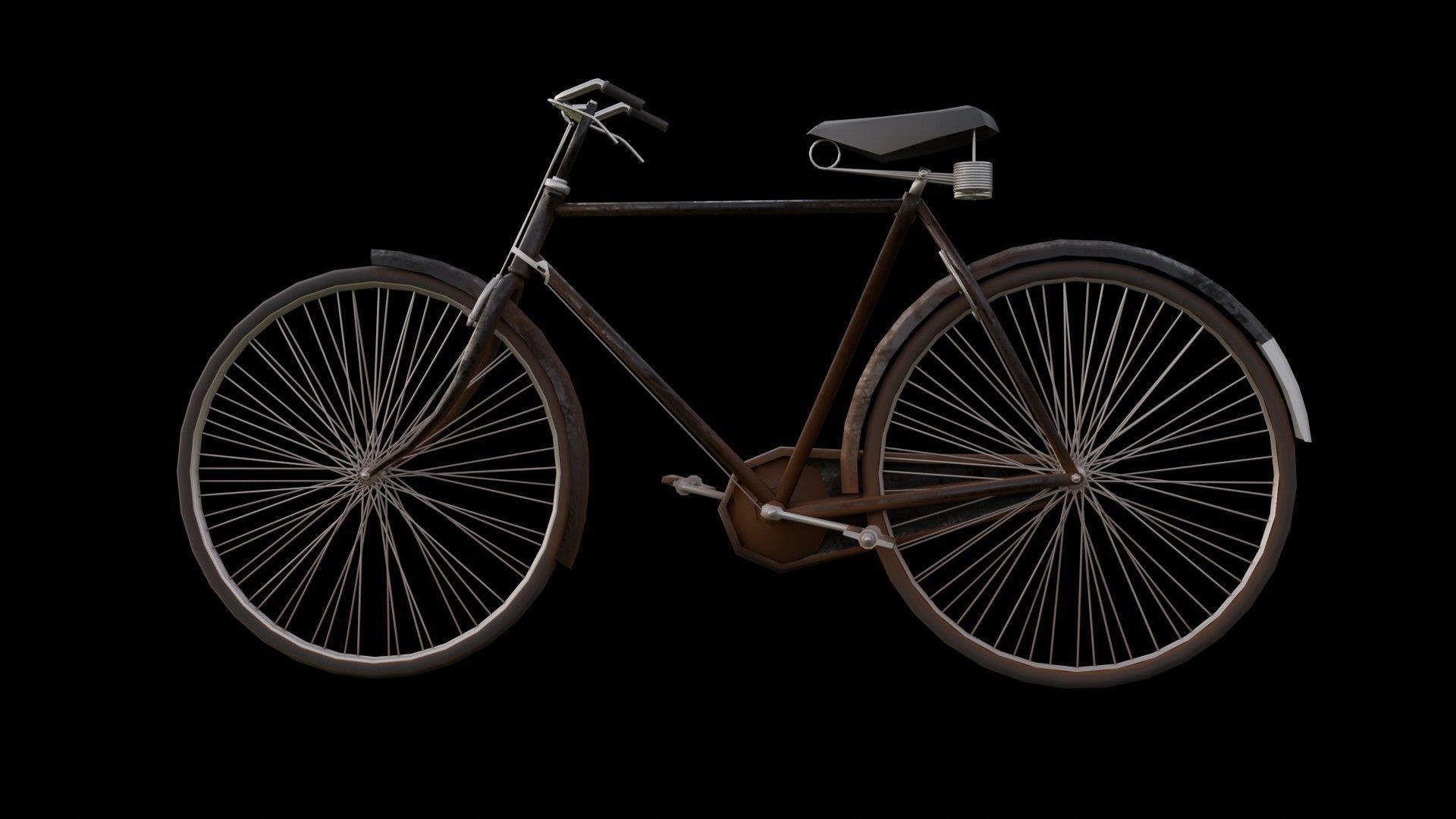 Old Indian bicycle  Low-poly 3D model_4