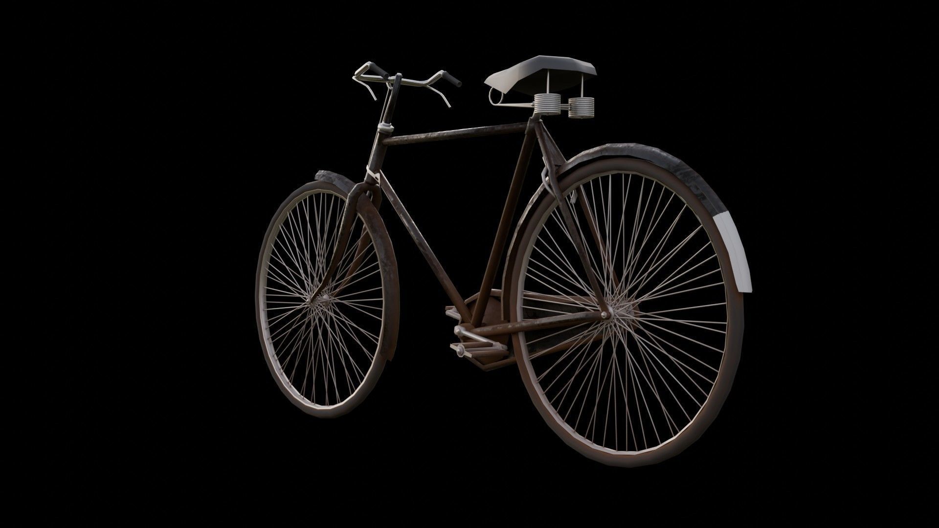 Old Indian bicycle  Low-poly 3D model_5