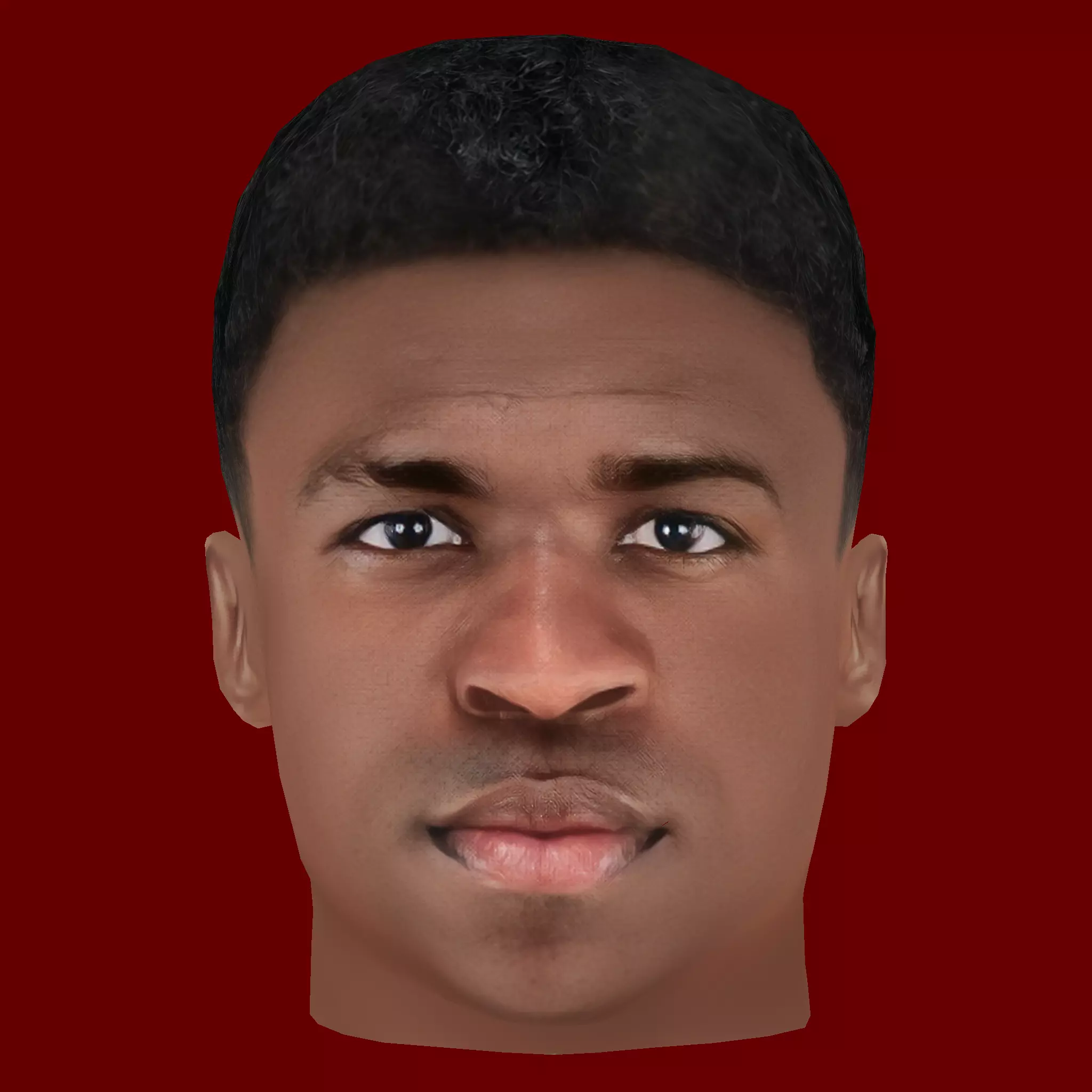 Vinicius Junior Head - Low poly head for game Low-poly 3D model_0