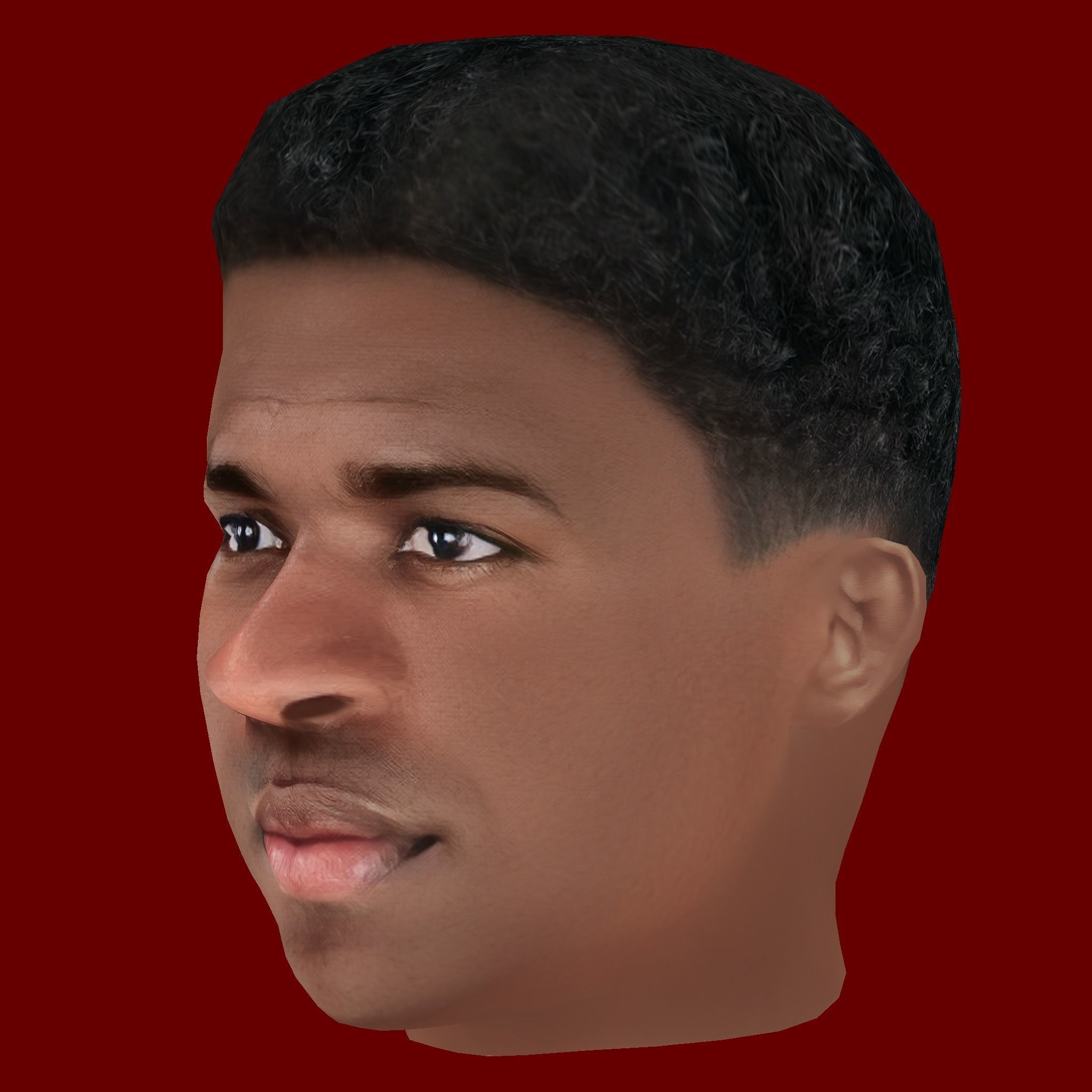 Vinicius Junior Head - Low poly head for game Low-poly 3D model_1