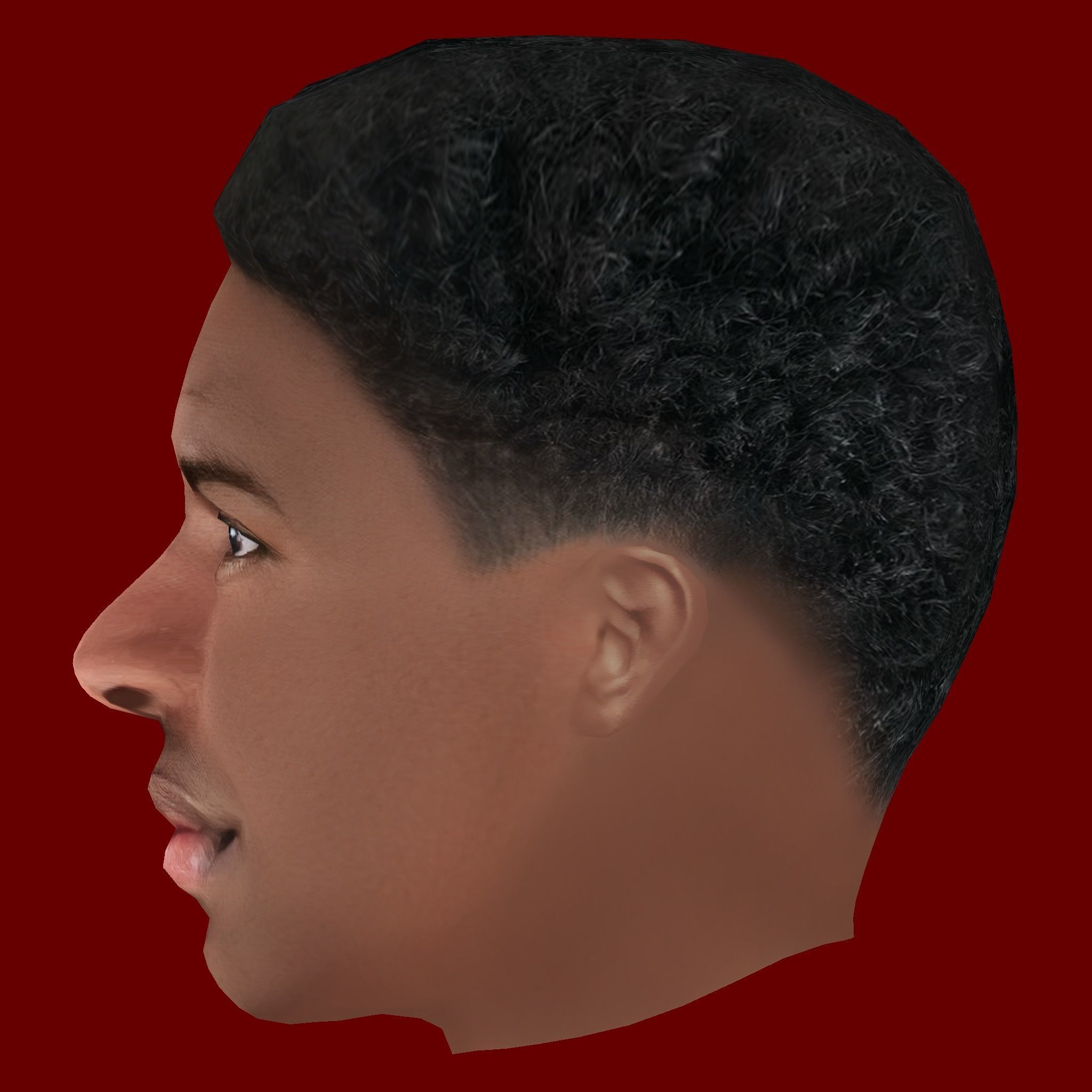 Vinicius Junior Head - Low poly head for game Low-poly 3D model_2