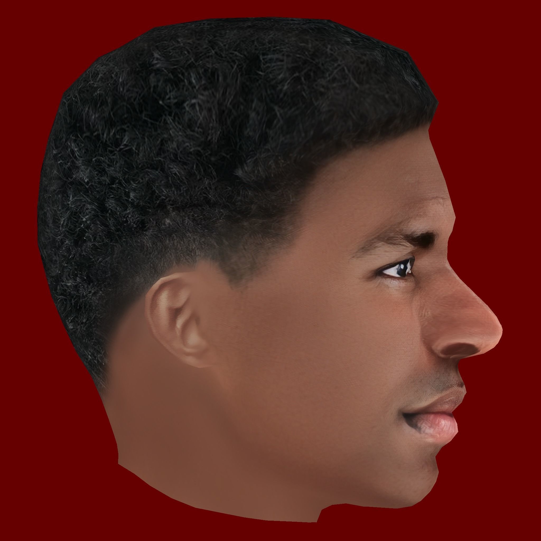 Vinicius Junior Head - Low poly head for game Low-poly 3D model_4
