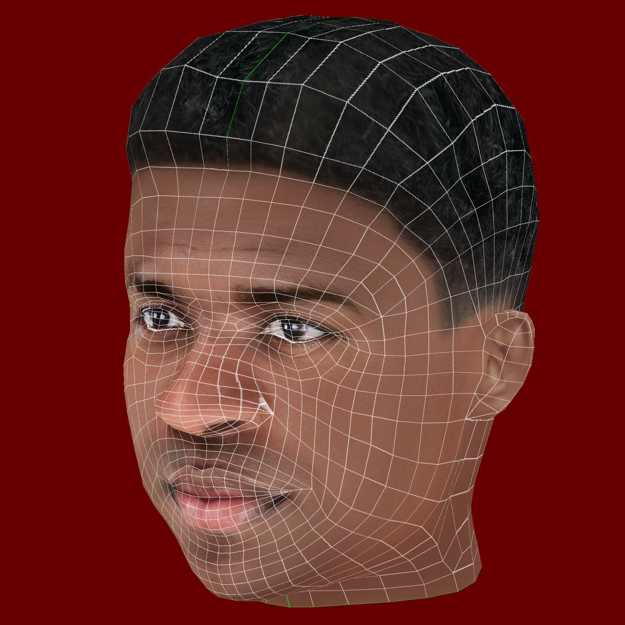 Vinicius Junior Head - Low poly head for game Low-poly 3D model_7