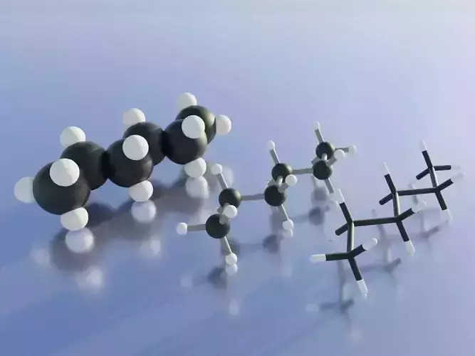 n-hexane 3D molecular models 3D model