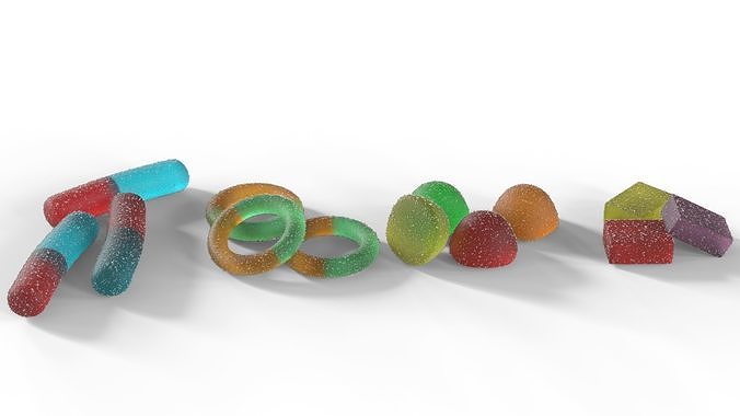 Sugar coated candy 3D model 2