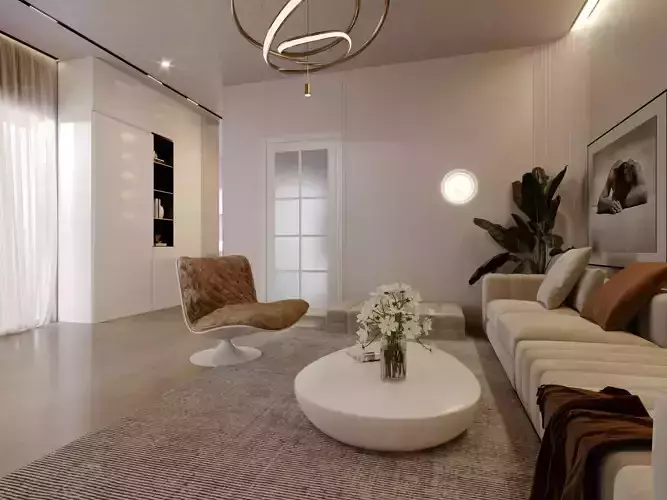 living room and kitchen