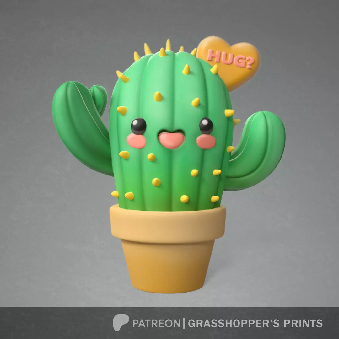 Hugging Cactus aka Hugactus 3D print model_0