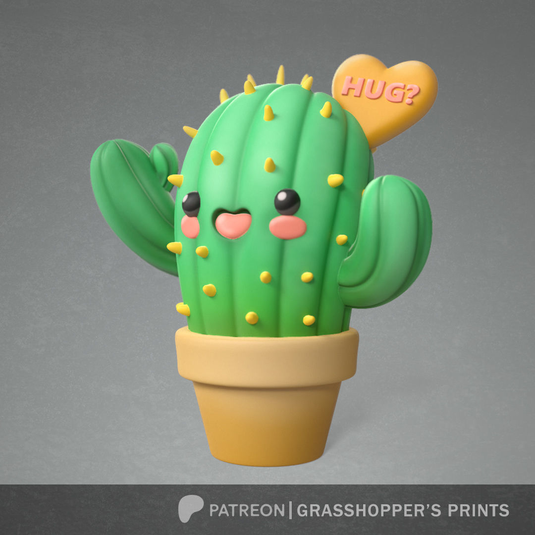 Hugging Cactus aka Hugactus 3D print model_2