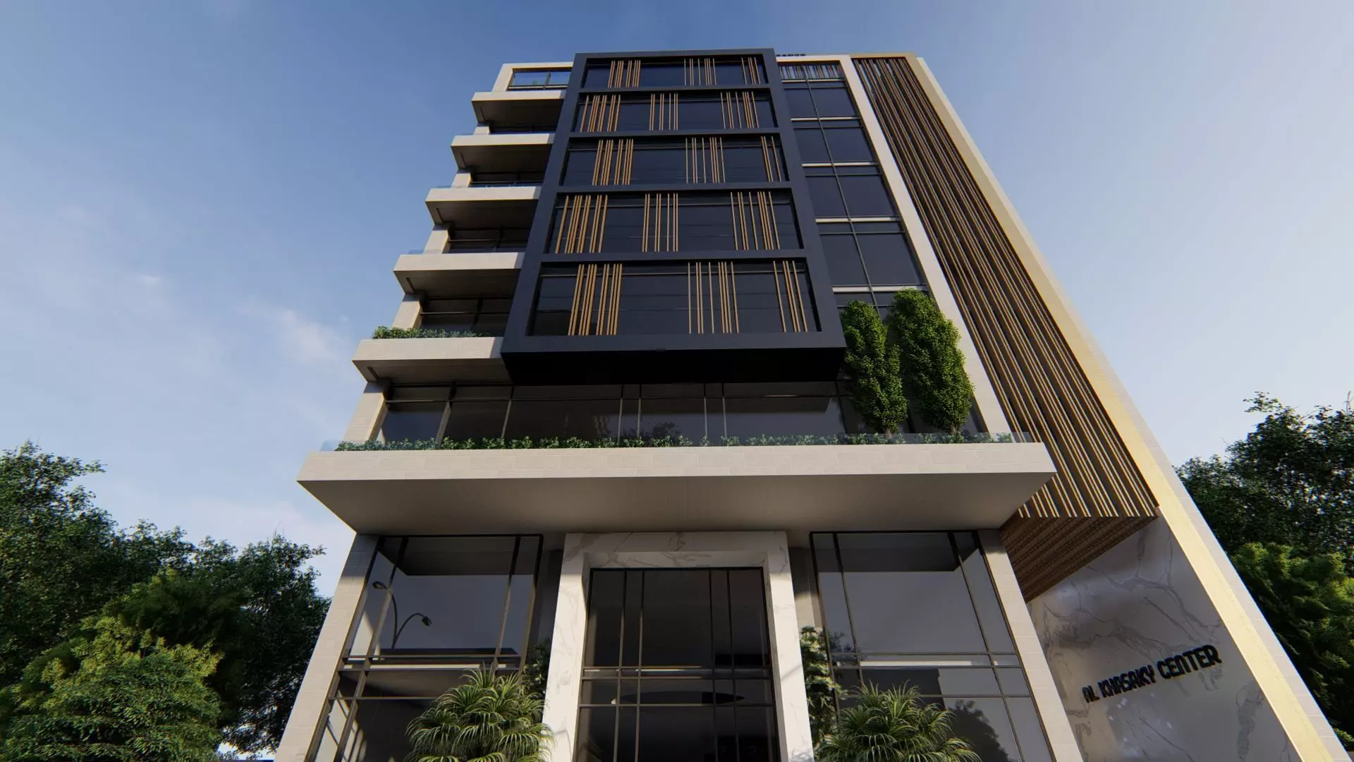 Office Building Exterior Design 3D model_18