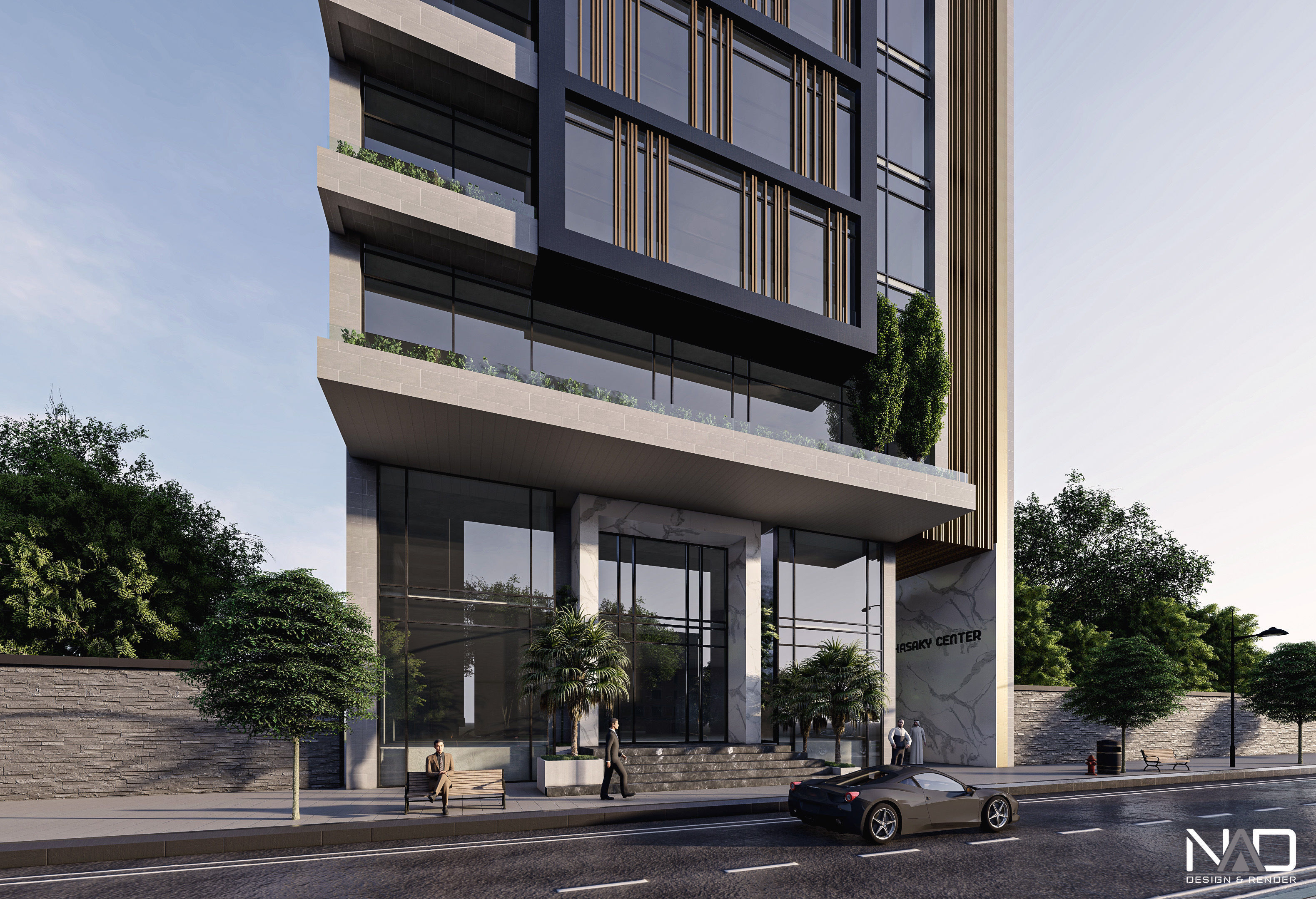 Office Building Exterior Design 3D model_2