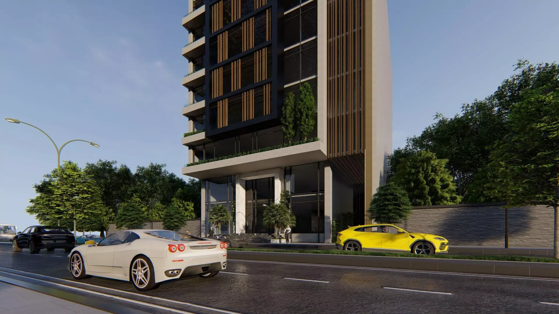 Office Building Exterior Design 3D model_13