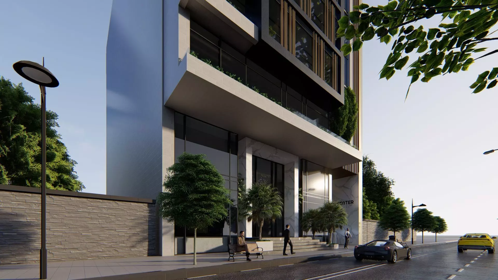 Office Building Exterior Design 3D model_16