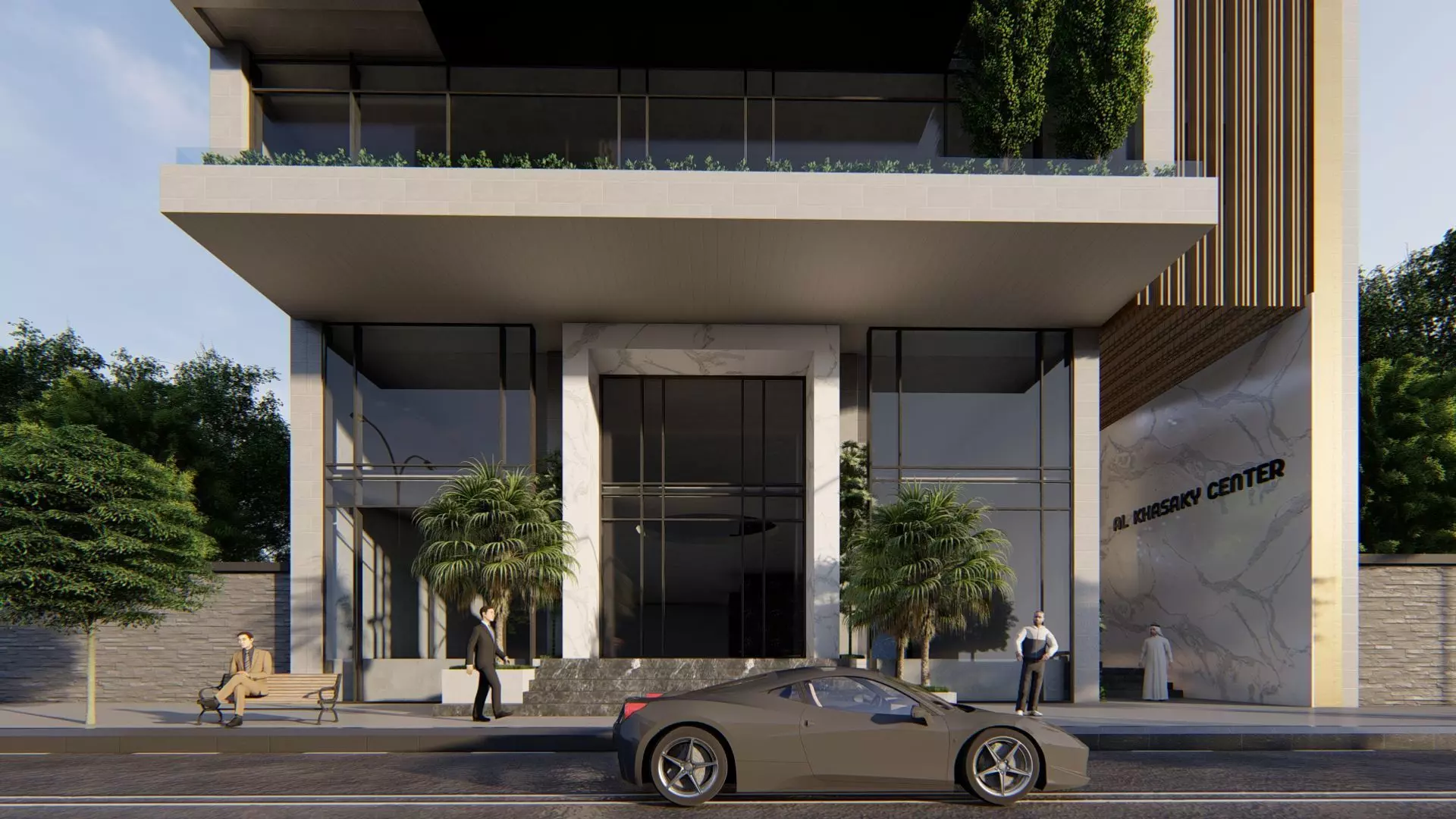 Office Building Exterior Design 3D model_14