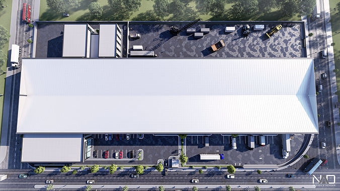 Aluminum Factory Exterior Design 3D model 6