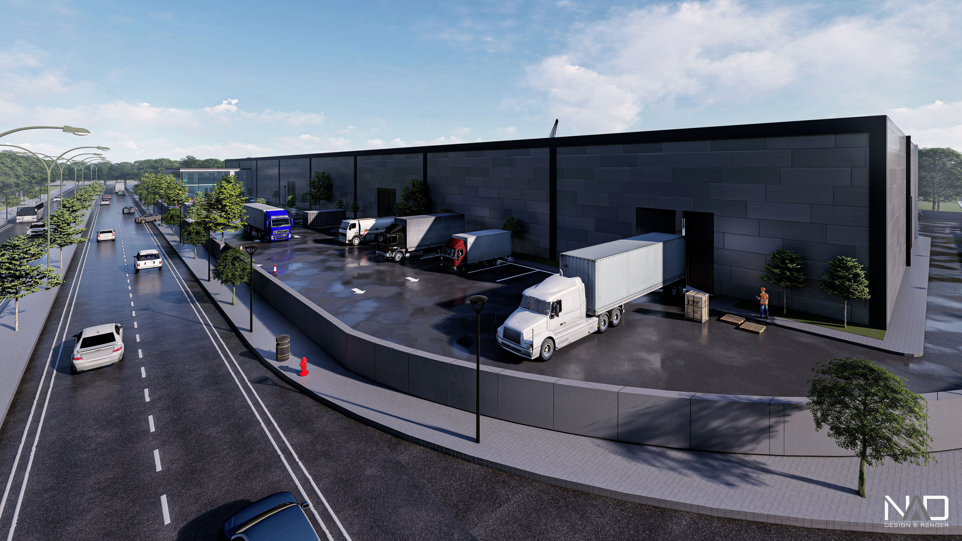 Aluminum Factory Exterior Design 3D model_1