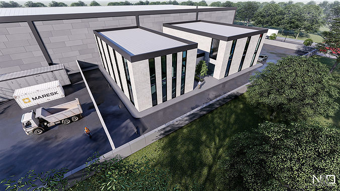 Aluminum Factory Exterior Design 3D model 4