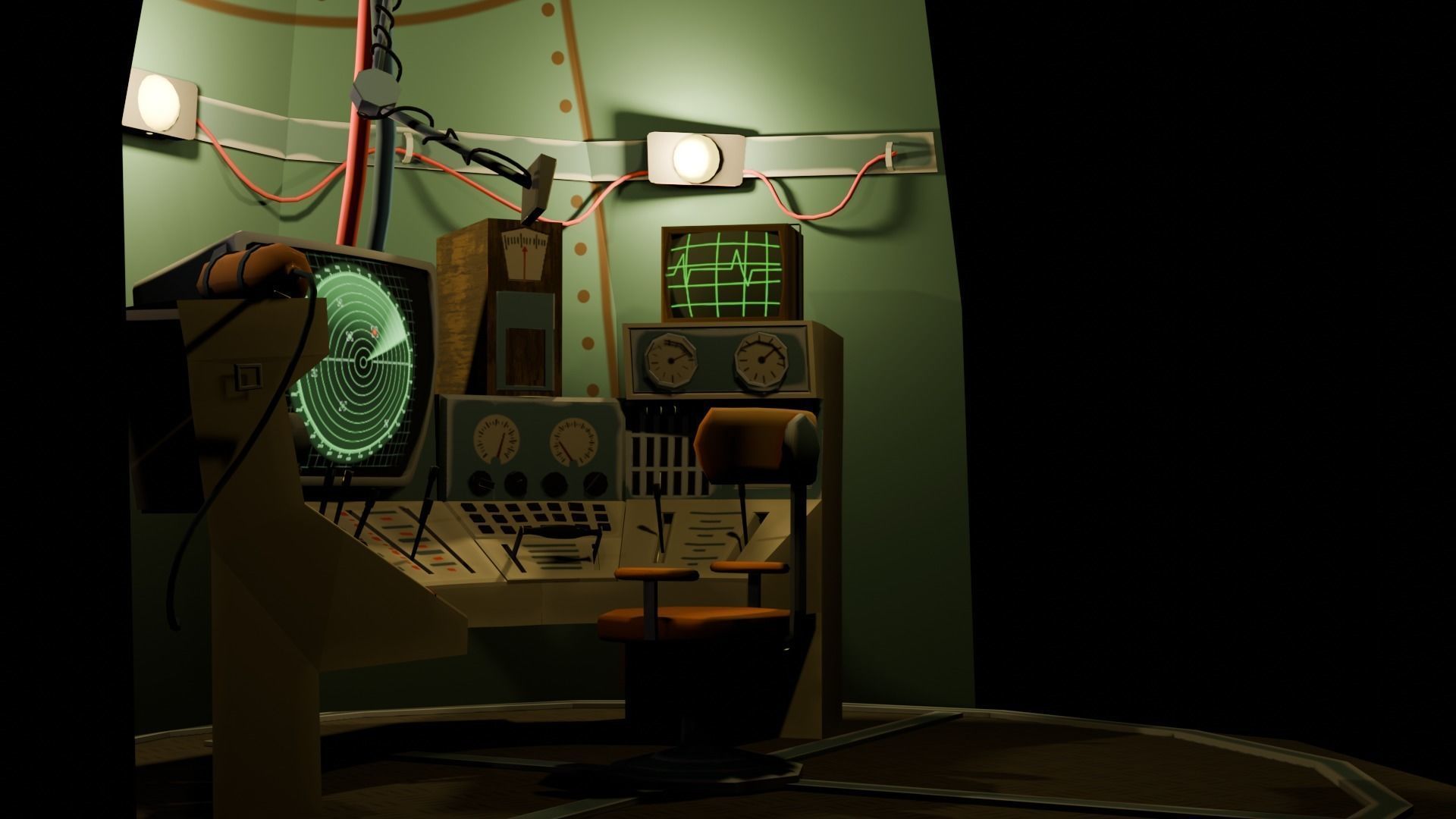 Stylized Spaceship Model Low-poly 3D model_11