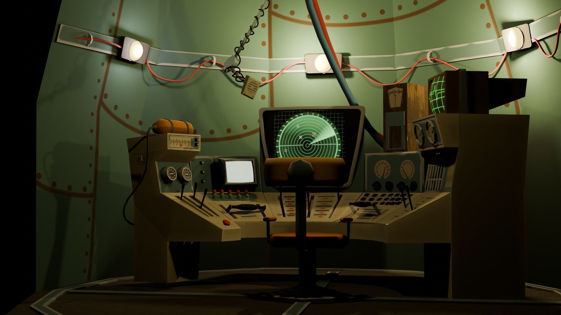 Stylized Spaceship Model Low-poly 3D model_54