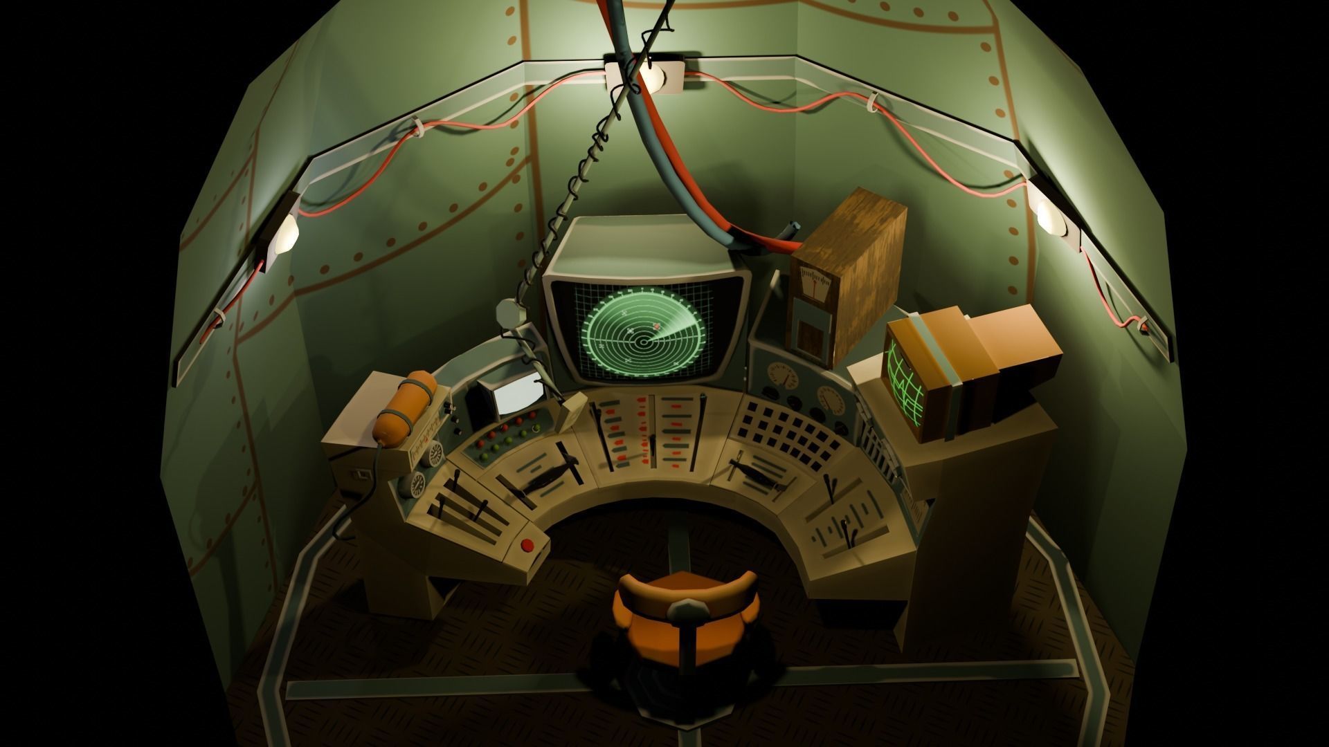 Stylized Spaceship Model Low-poly 3D model_3