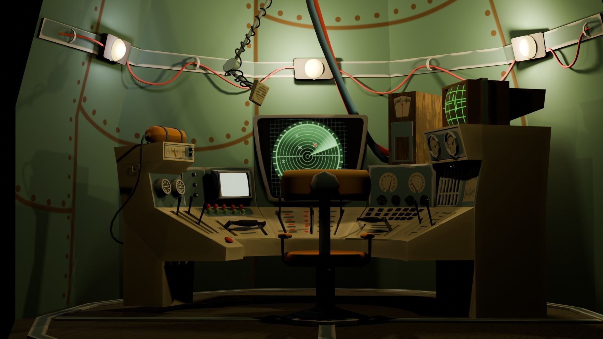 Stylized Spaceship Model Low-poly 3D model_47