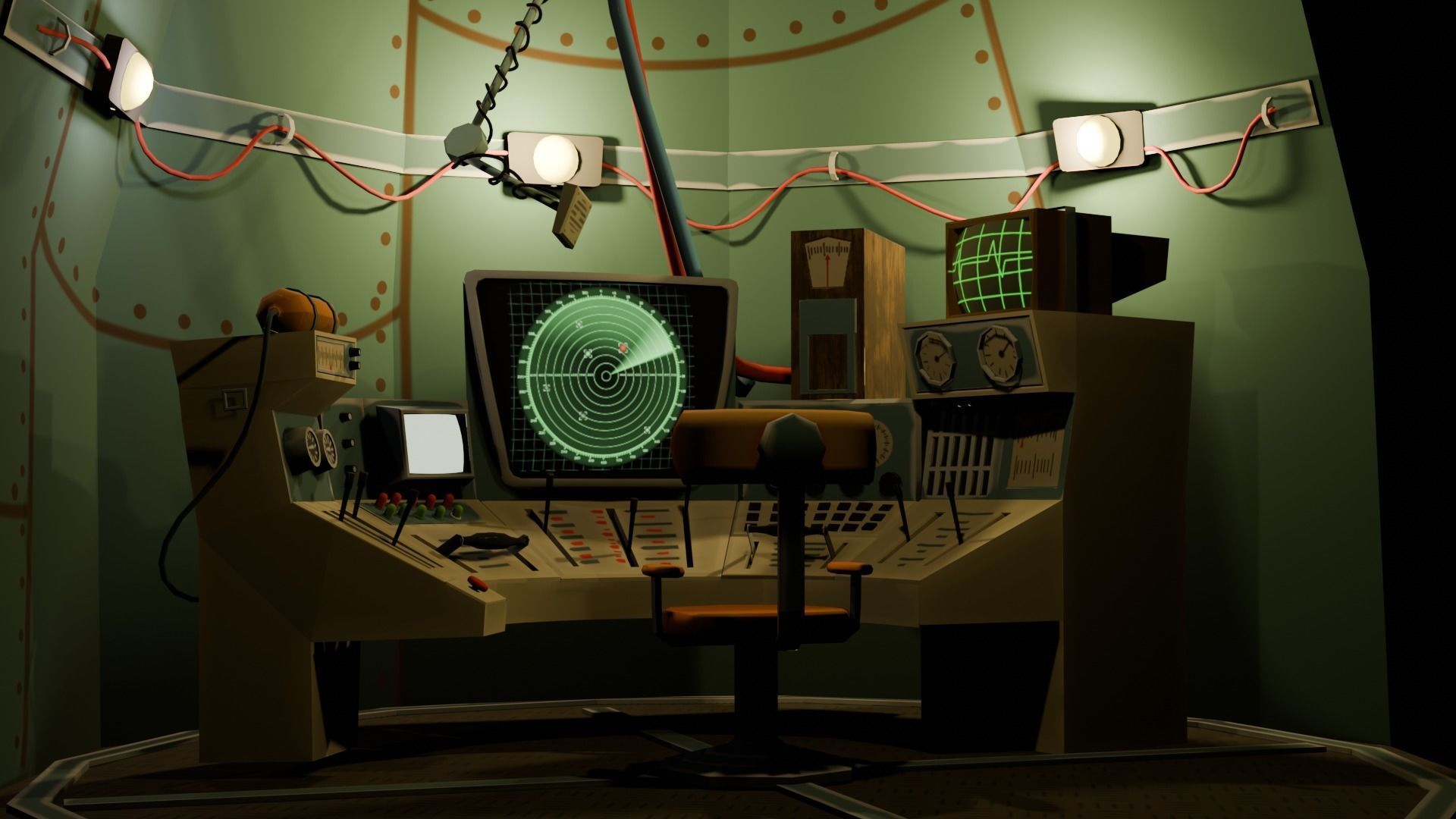 Stylized Spaceship Model Low-poly 3D model_49