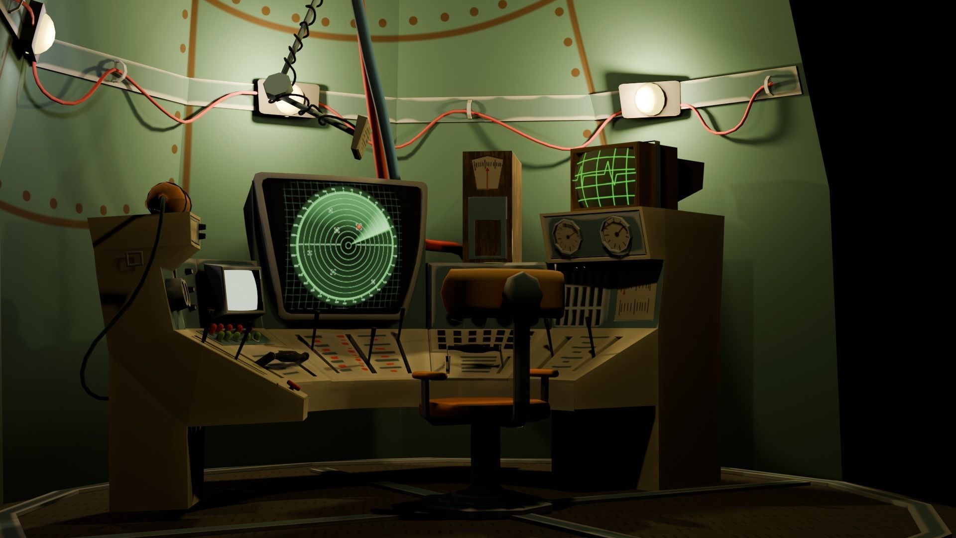 Stylized Spaceship Model Low-poly 3D model_6