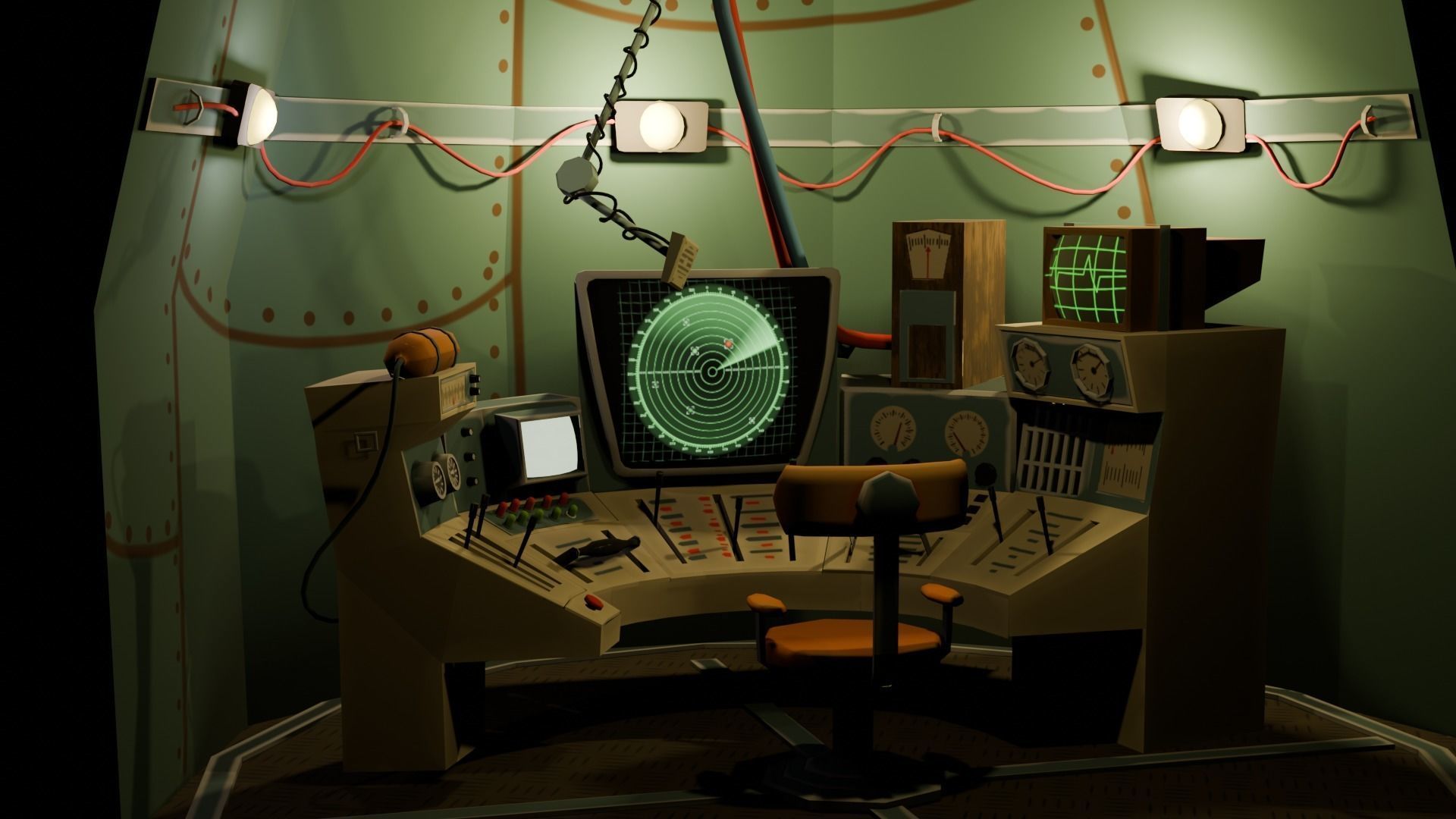 Stylized Spaceship Model Low-poly 3D model_2