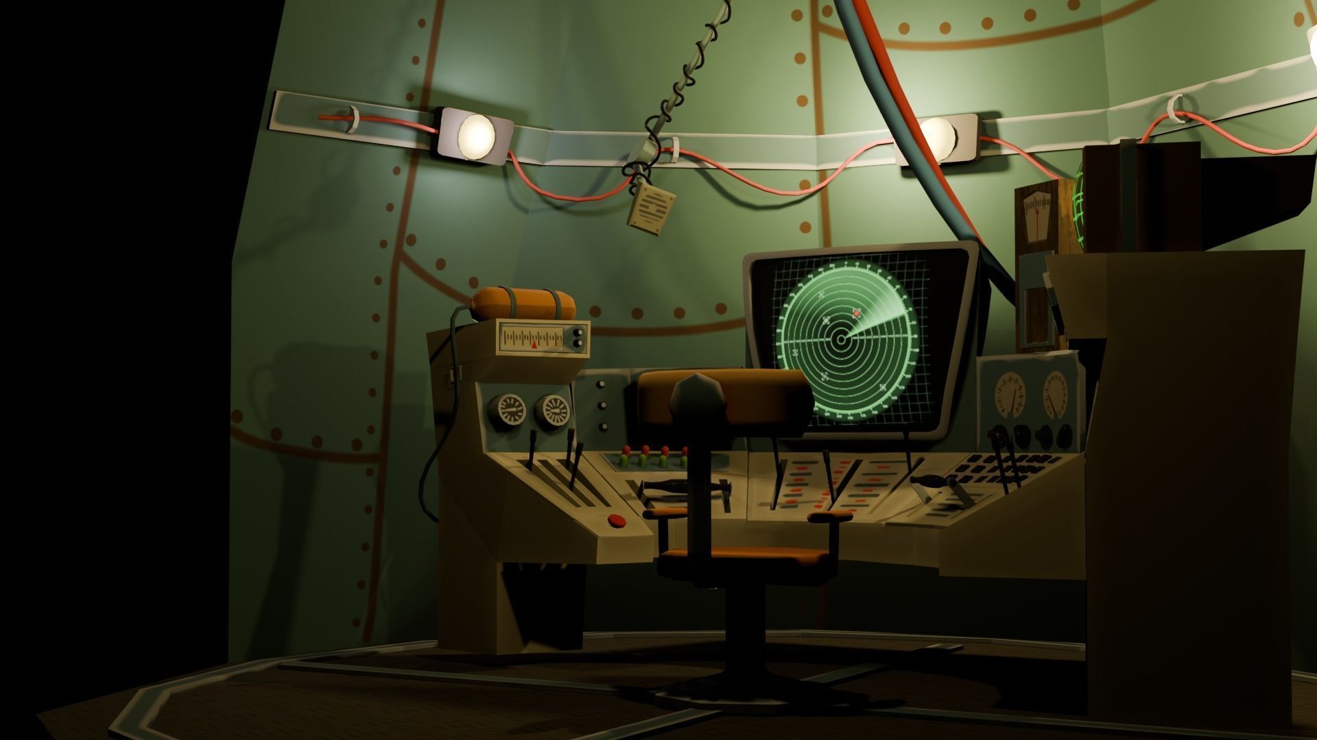 Stylized Spaceship Model Low-poly 3D model_64