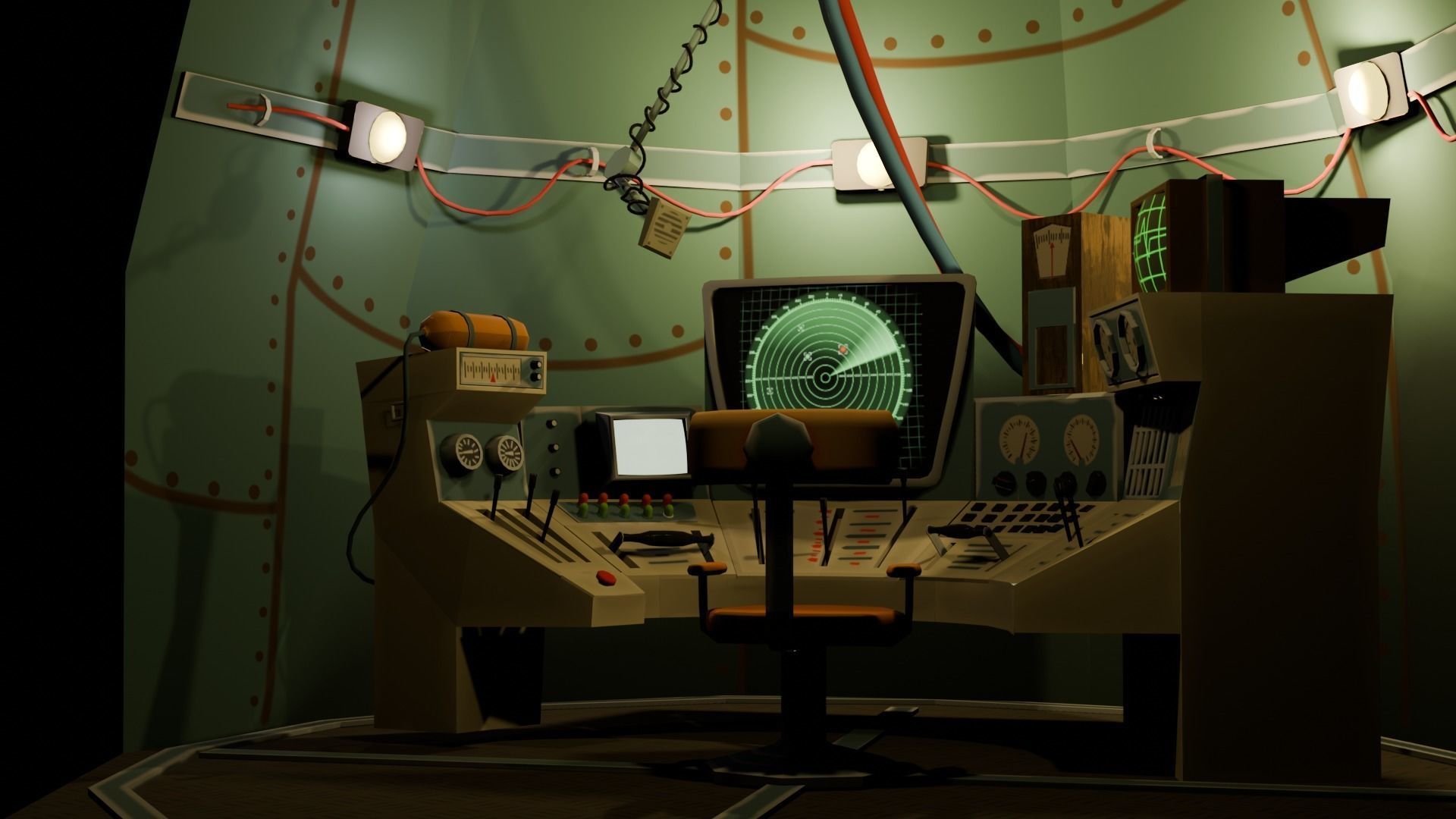 Stylized Spaceship Model Low-poly 3D model_53