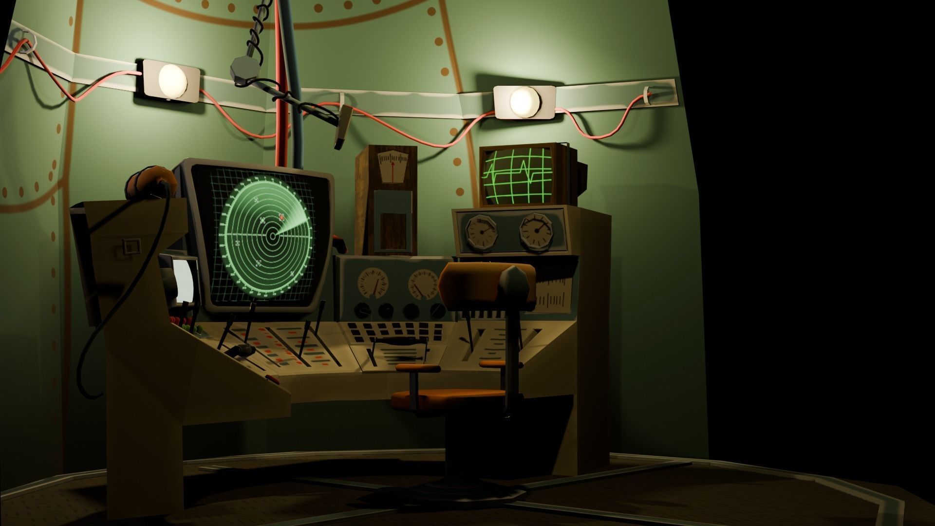 Stylized Spaceship Model Low-poly 3D model_24