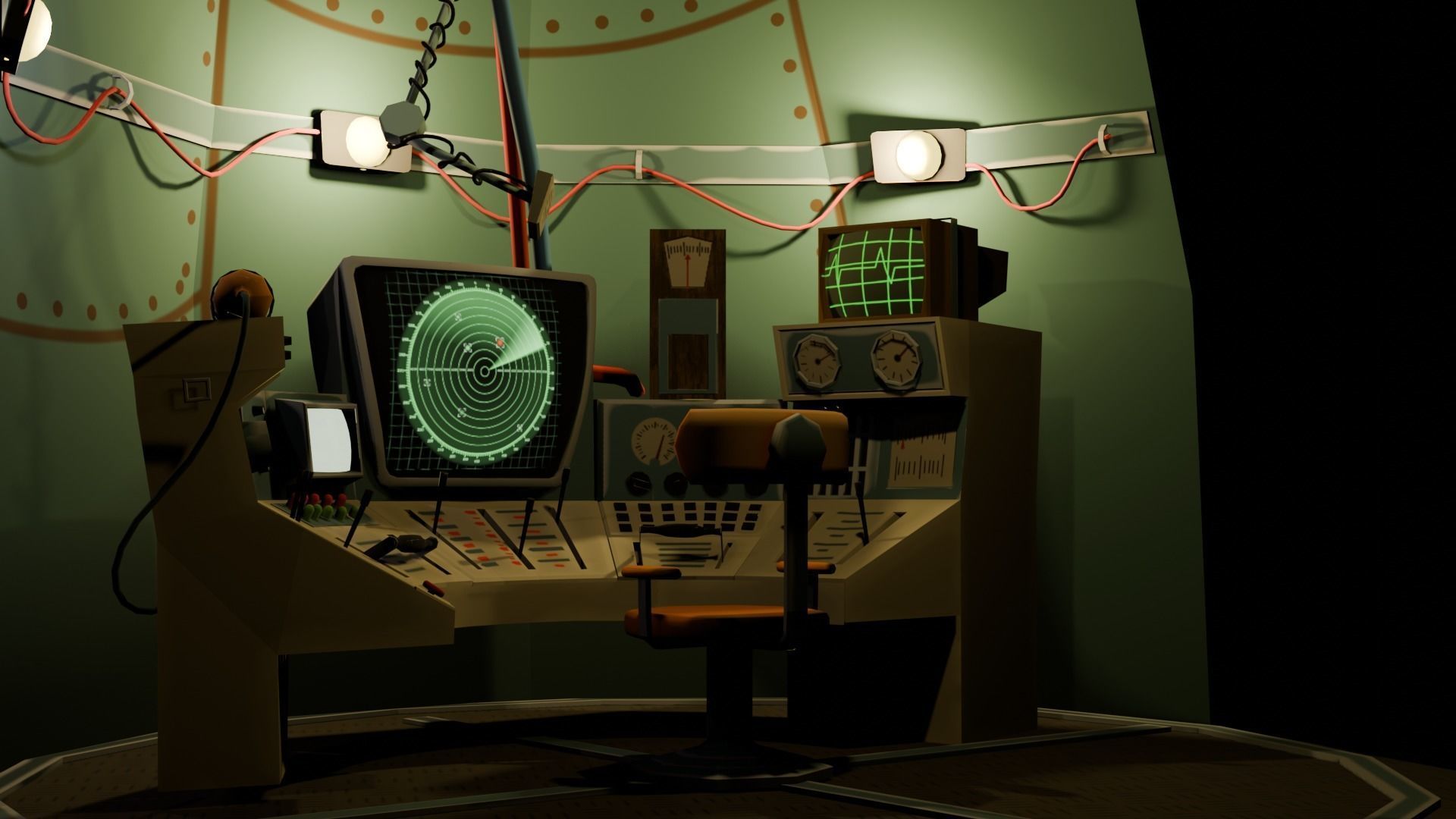 Stylized Spaceship Model Low-poly 3D model_35