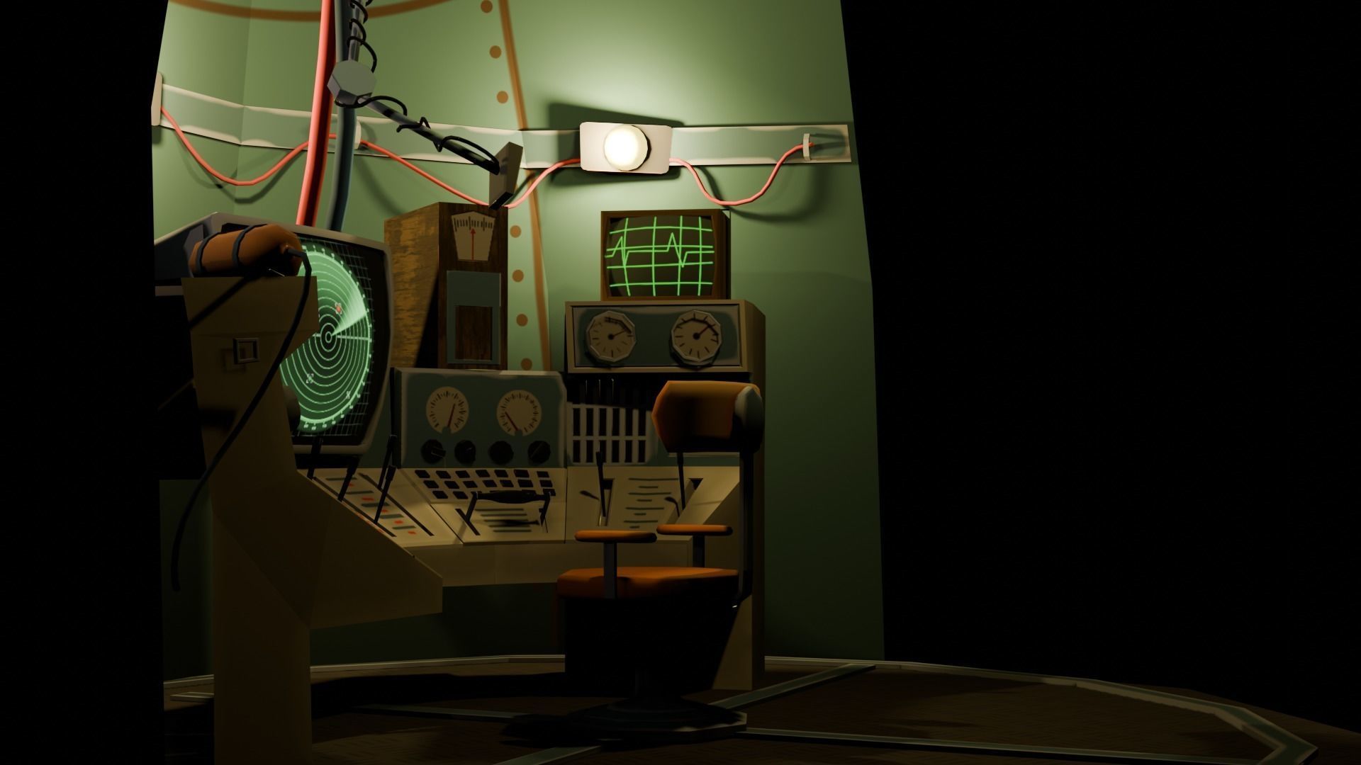 Stylized Spaceship Model Low-poly 3D model_10