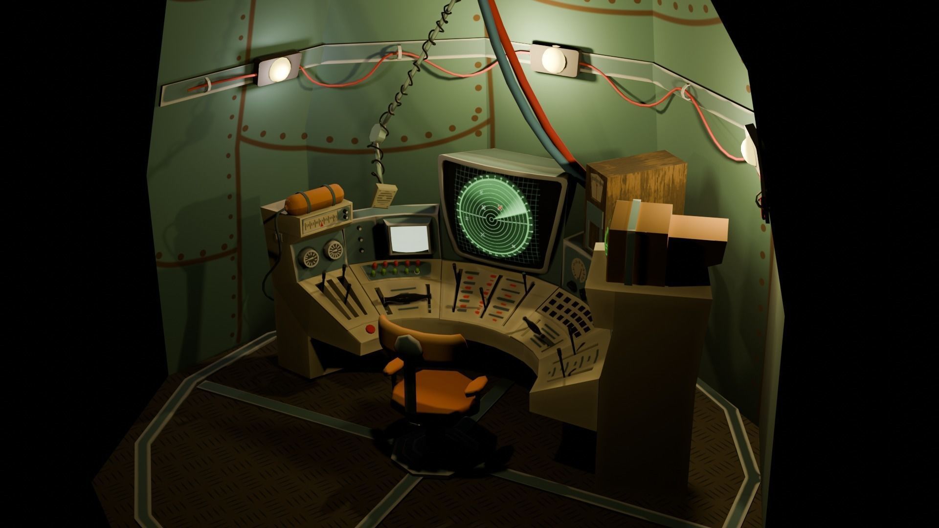 Stylized Spaceship Model Low-poly 3D model_4