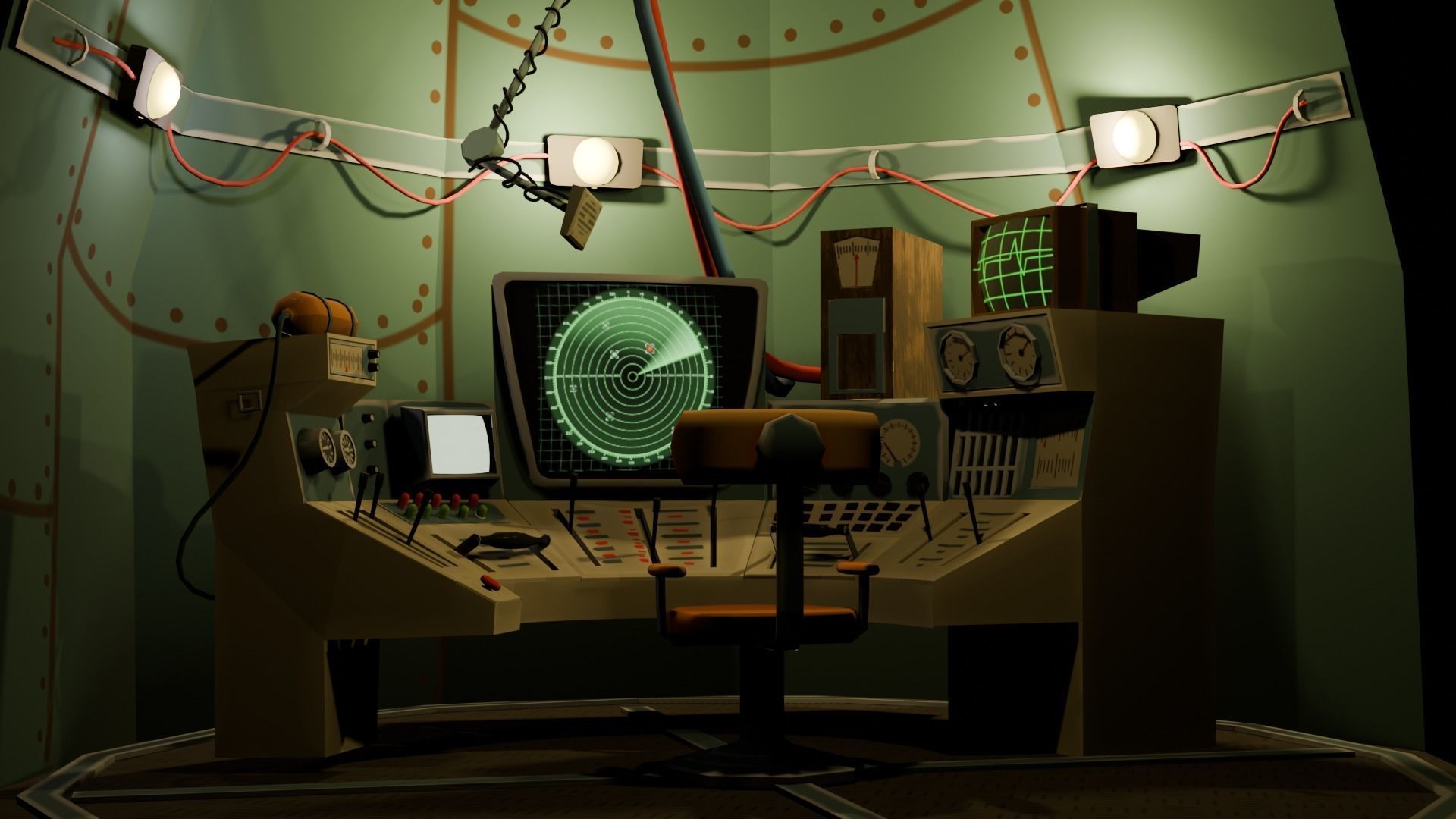 Stylized Spaceship Model Low-poly 3D model_46