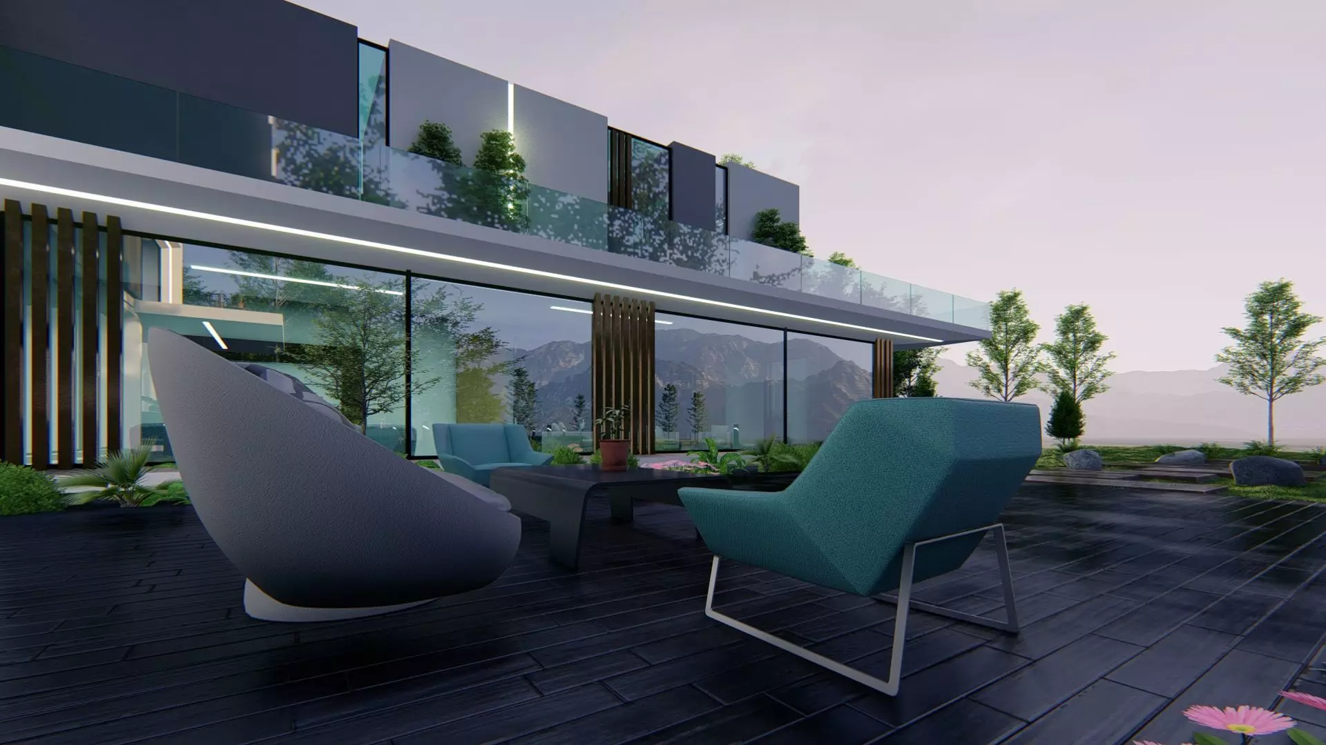 Rivera Villa Exterior Design 3D model_21