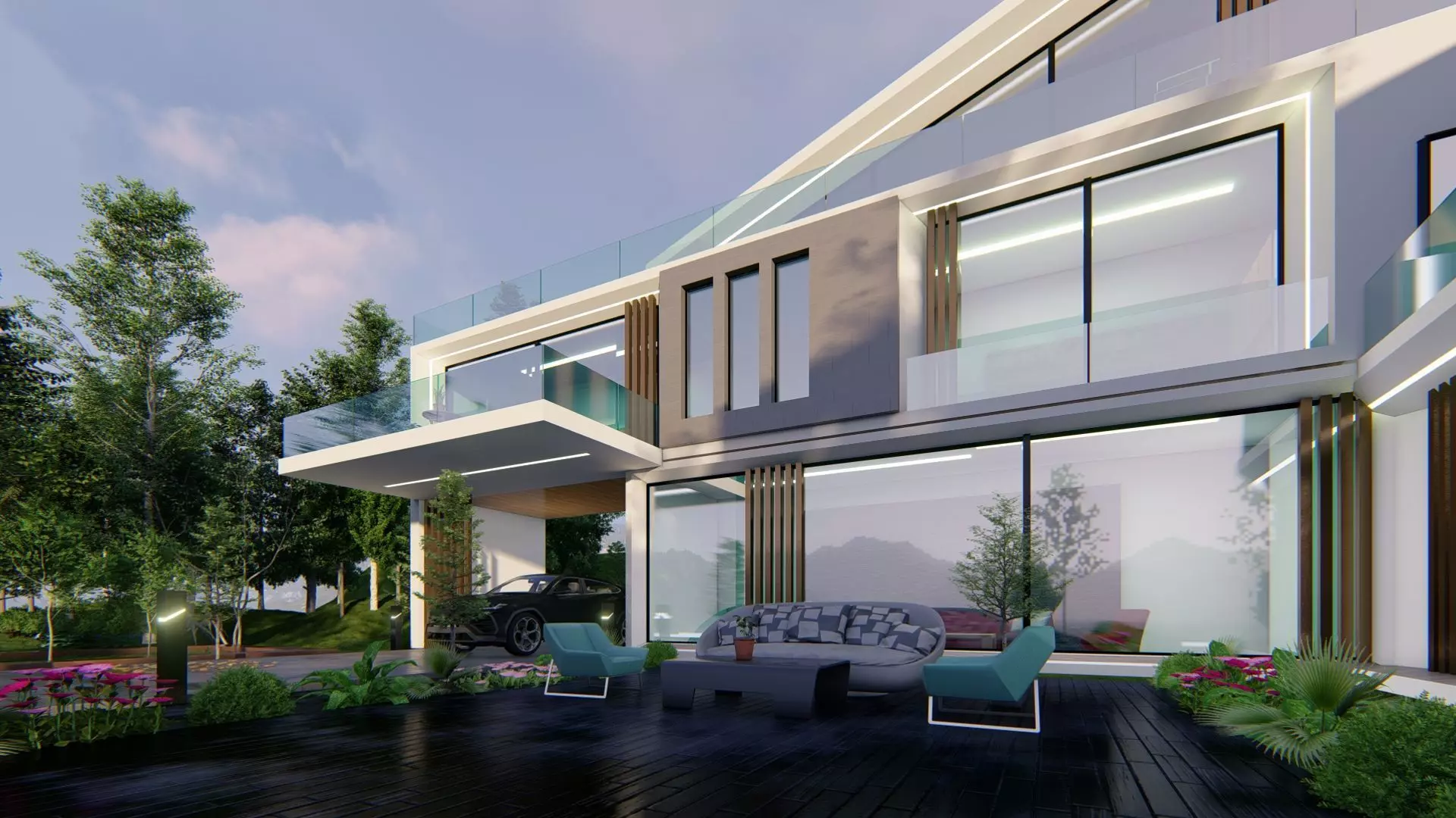 Rivera Villa Exterior Design 3D model_20