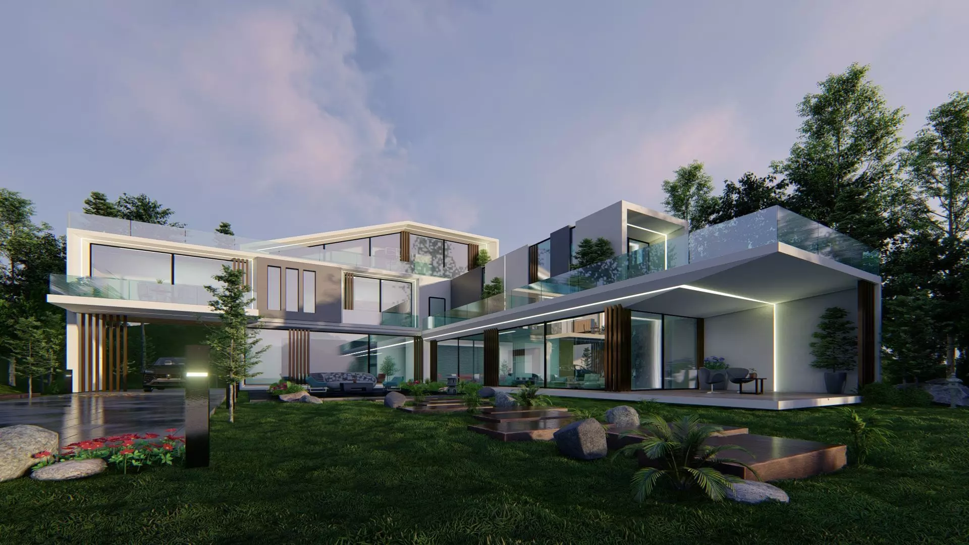 Rivera Villa Exterior Design 3D model_10