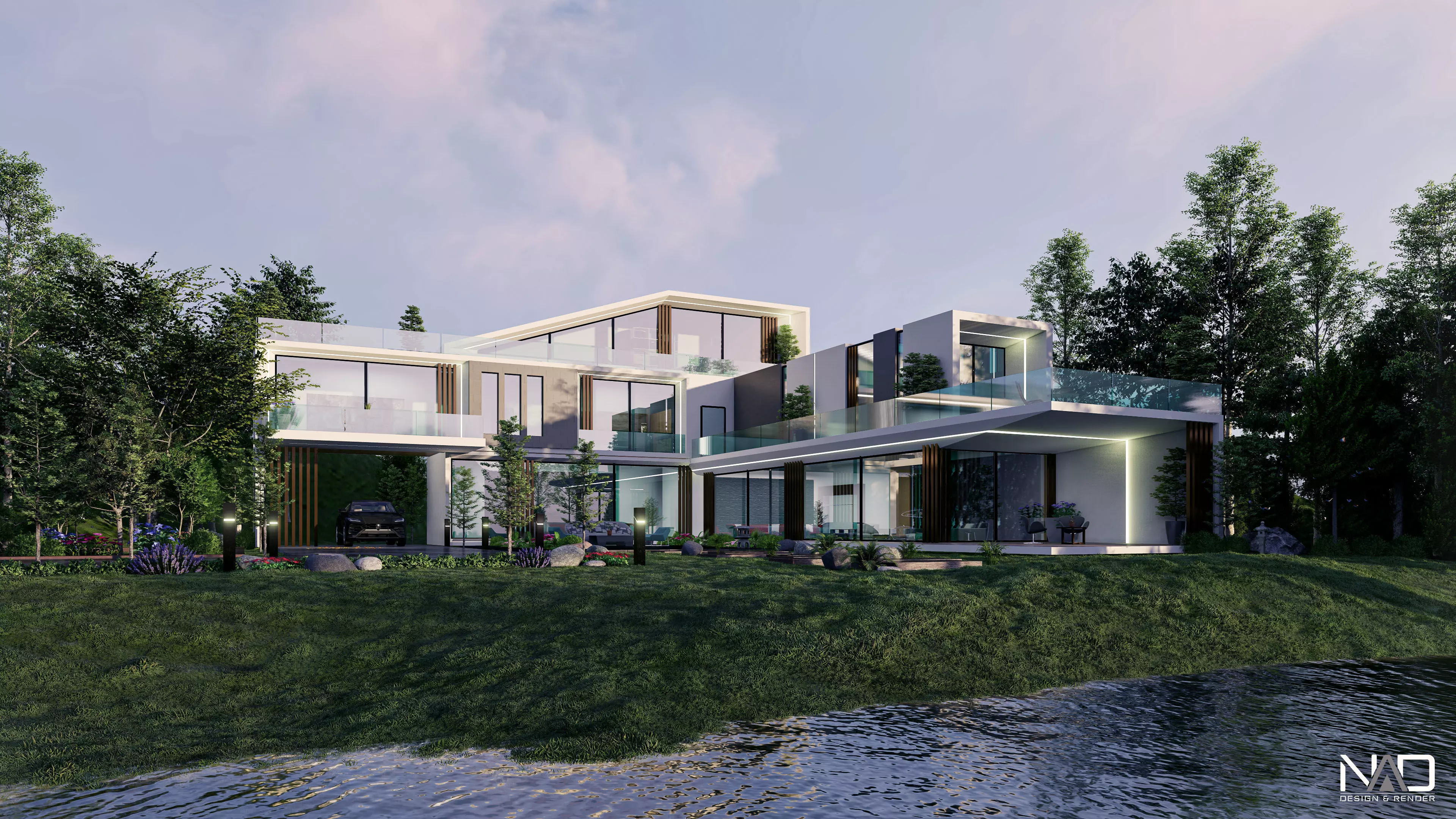 Rivera Villa Exterior Design 3D model_0