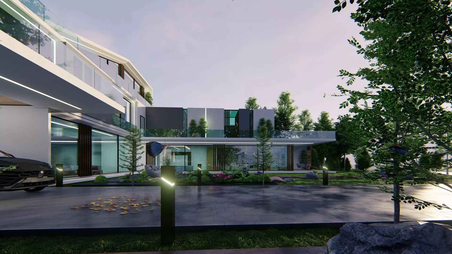 Rivera Villa Exterior Design 3D model_16