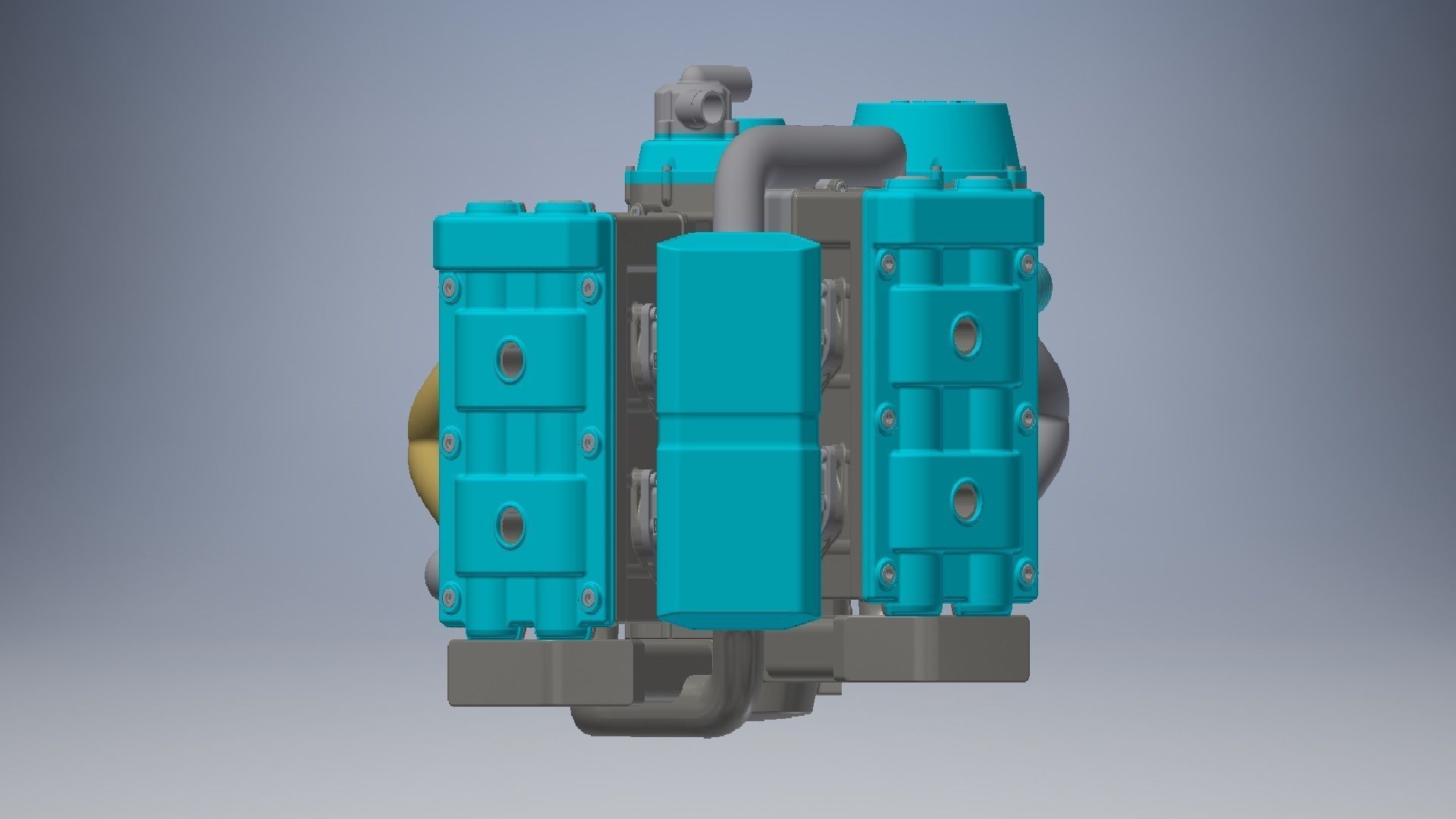 V4 Engine assembly 3D model_2