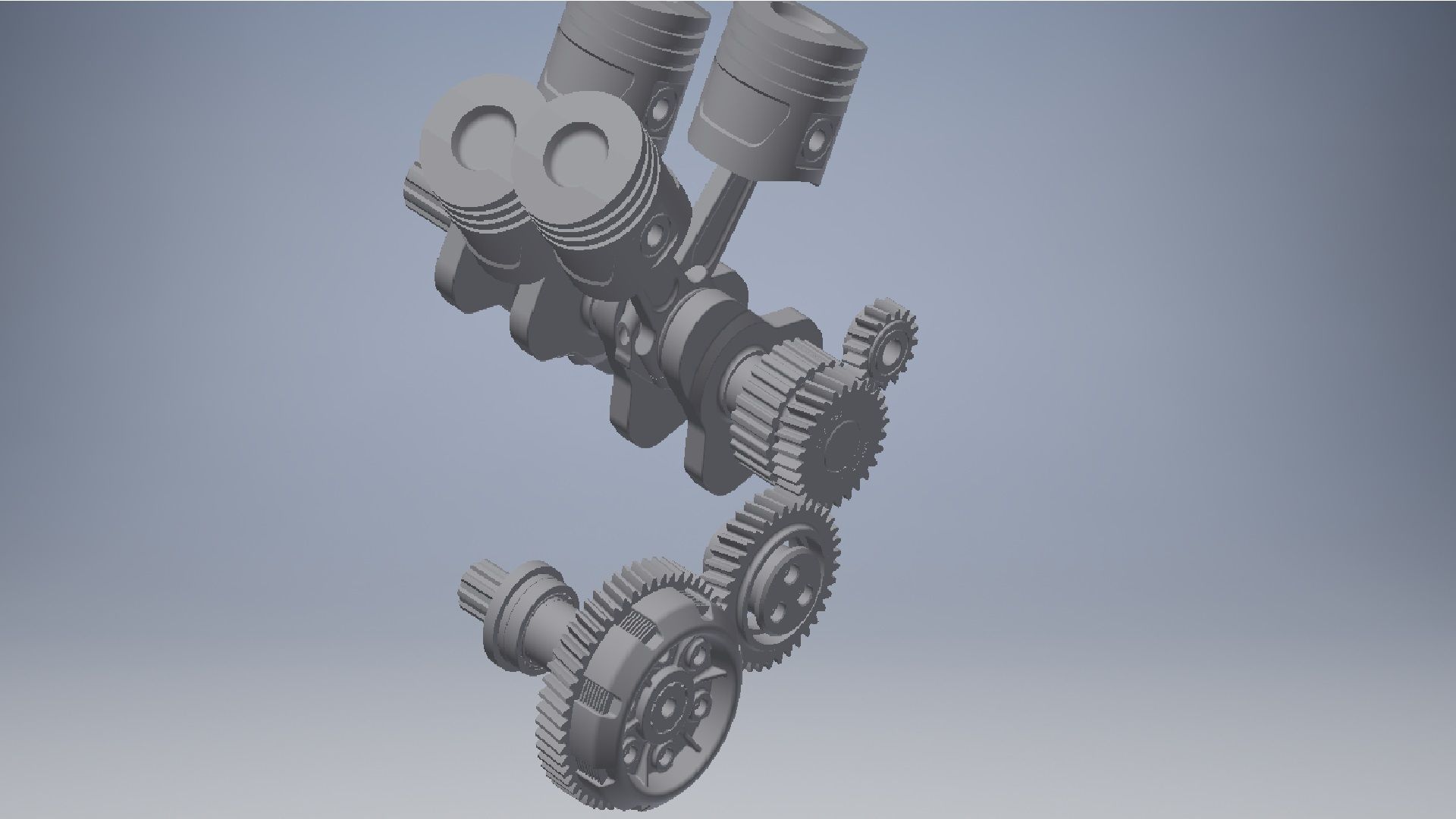 V4 Engine assembly 3D model_9