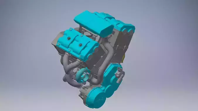 V4 Engine assembly 3D model
