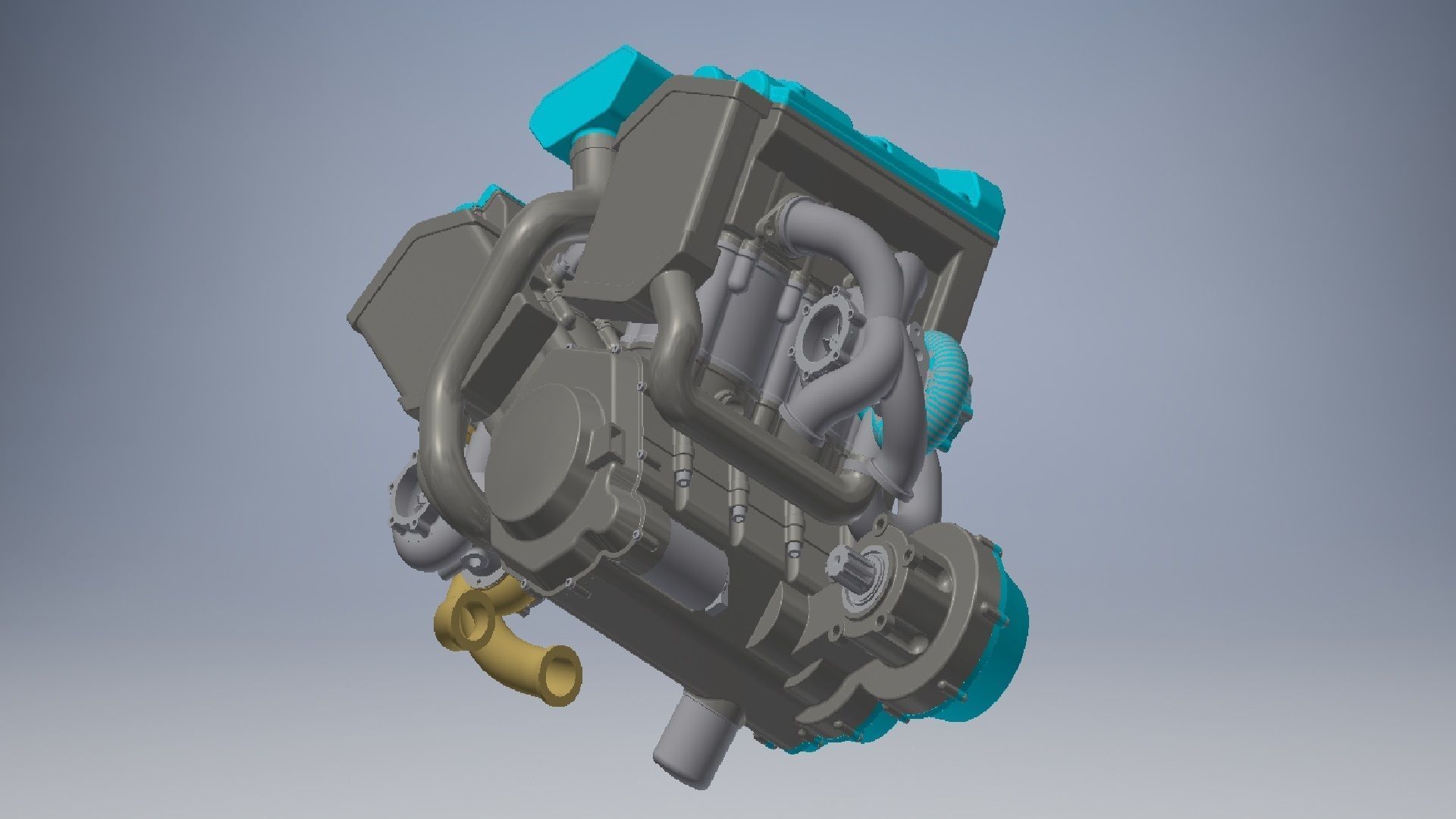 V4 Engine assembly 3D model_18